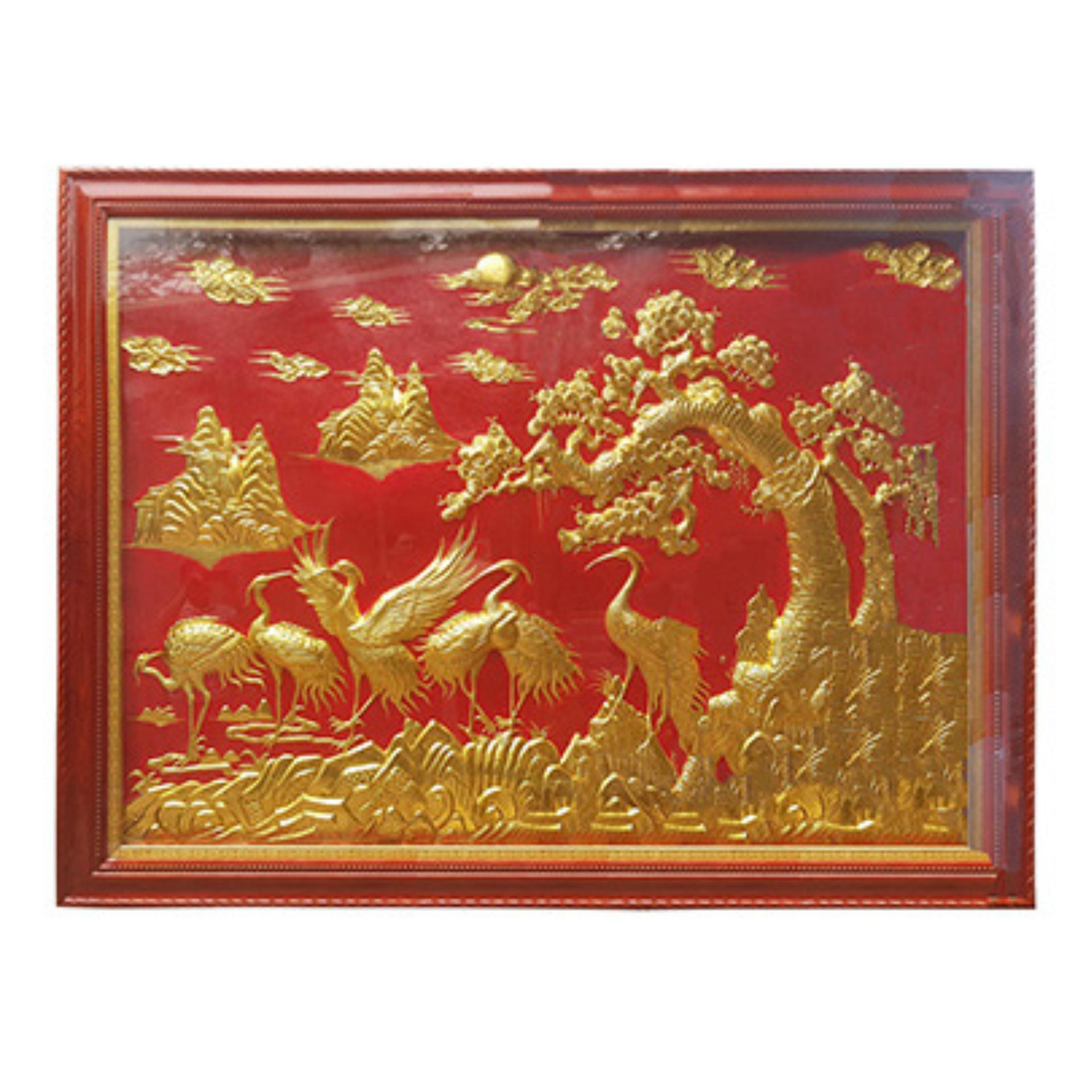 Tranh Tùng Hạc - Đồ Đồng Cao Cấp - Cửu Diệu Thiên - THN033