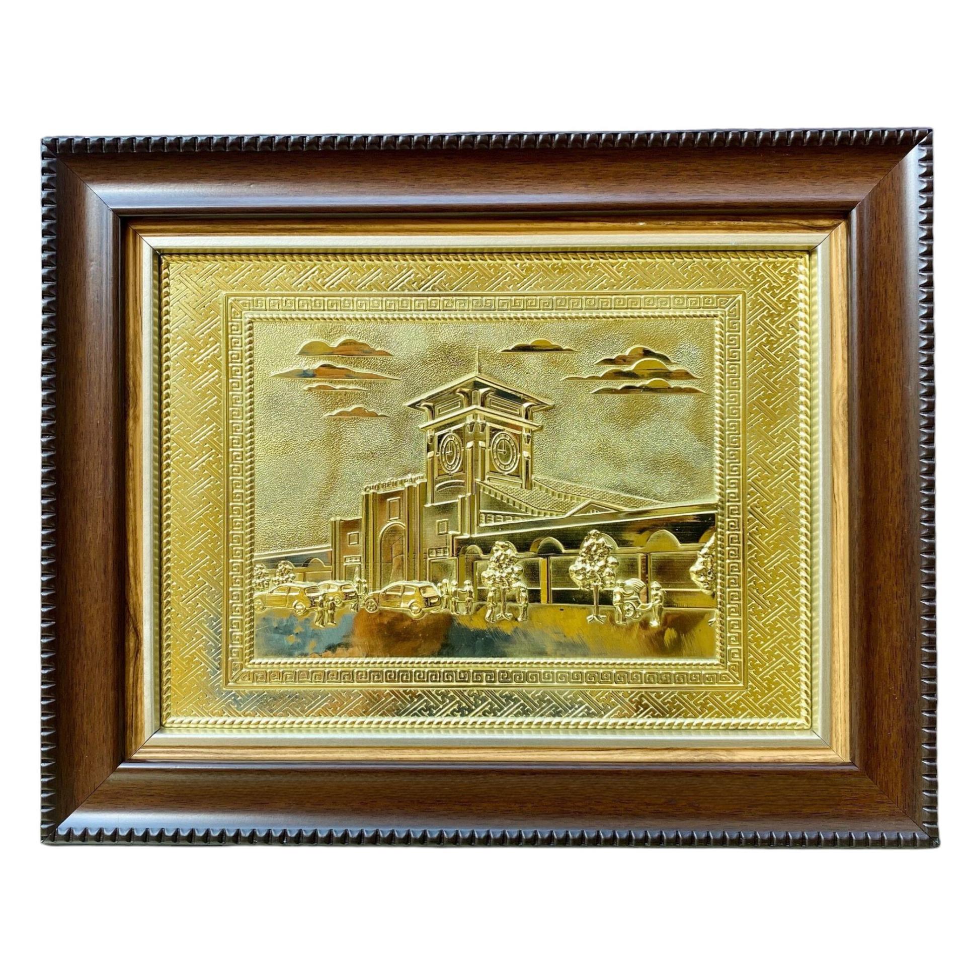 Tranh Đồng Chợ Bến Thành ( 28x34cm ) - Cửu Diệu Thiên - BT004