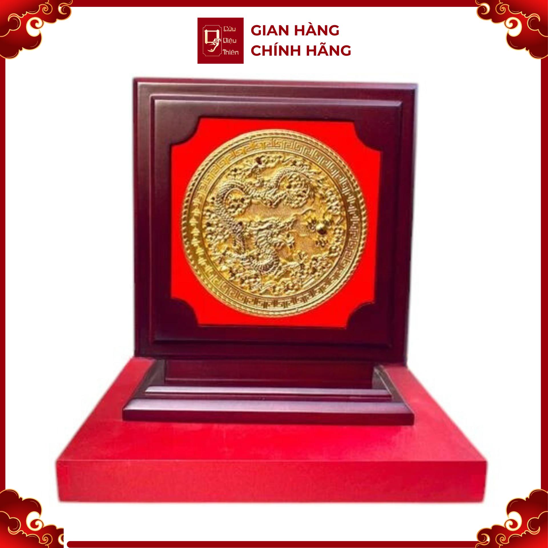 Tranh Đồng Vàng Rồng Phú Quý , Mạ Vàng 24K ( Đường Kính 23cm ) - Cửu Diệu Thiên - RV005