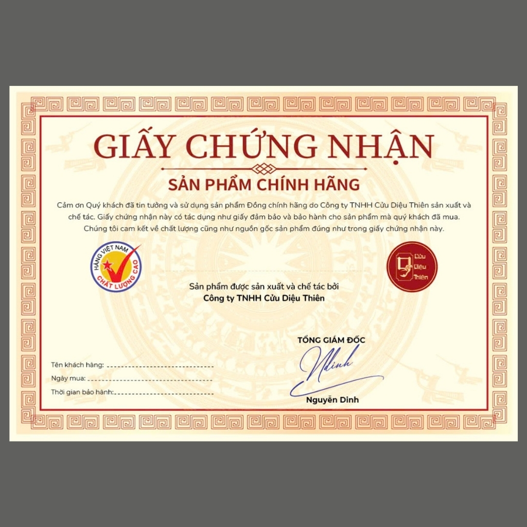 Chuông Mõ - Đồng Vàng Cao Cấp - Cửu Diệu Thiên - VM001