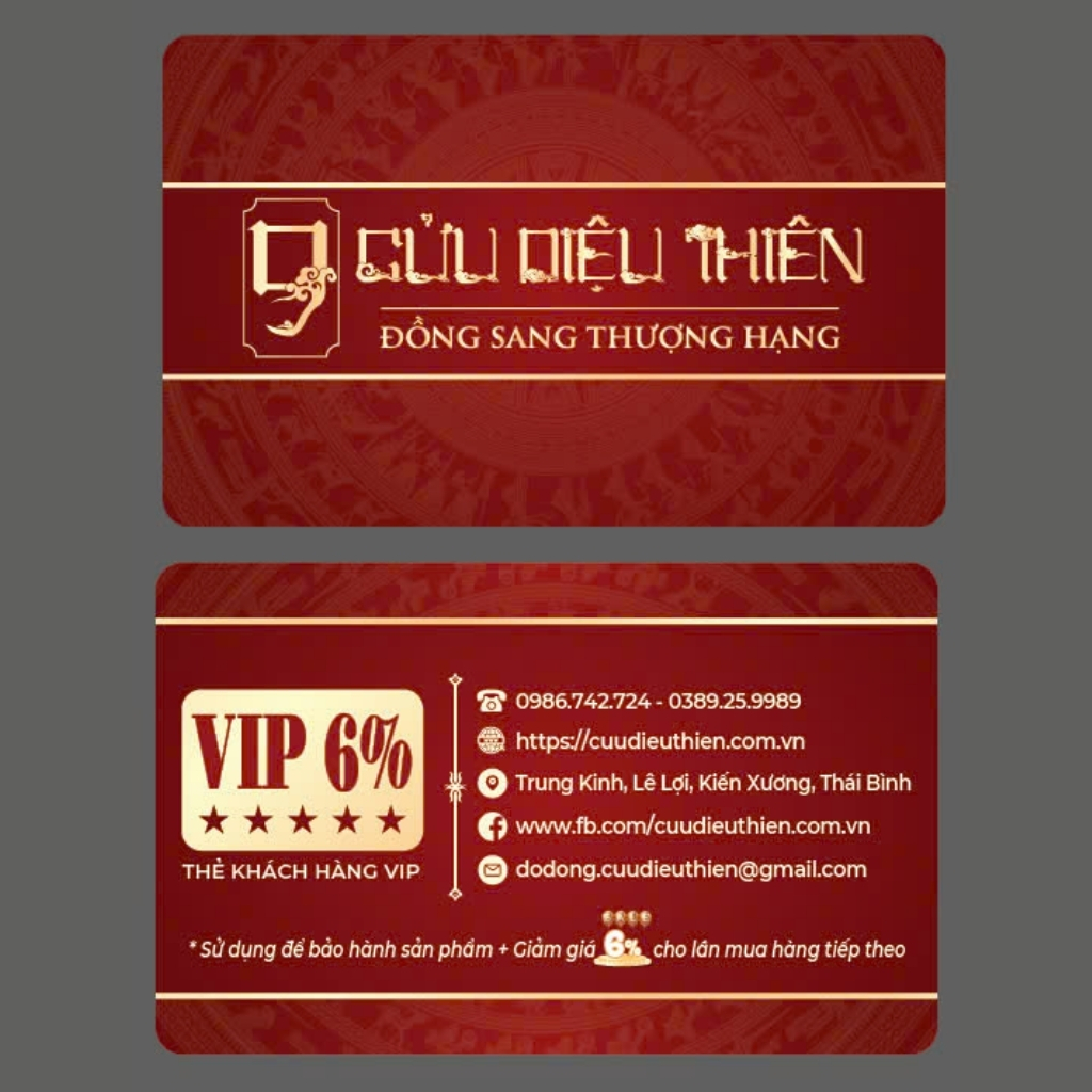 Bộ Kỷ Ngai 5 Chén - Đồng Vàng Cao Cấp - Cửu Diệu Thiên - KN005