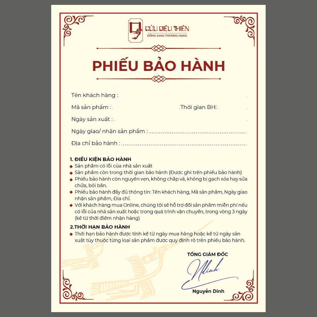 Ngài Thờ Đặt Gia Tiên - Đồ Đồng Cao Cấp - Cửu Diệu Thiên - THN305