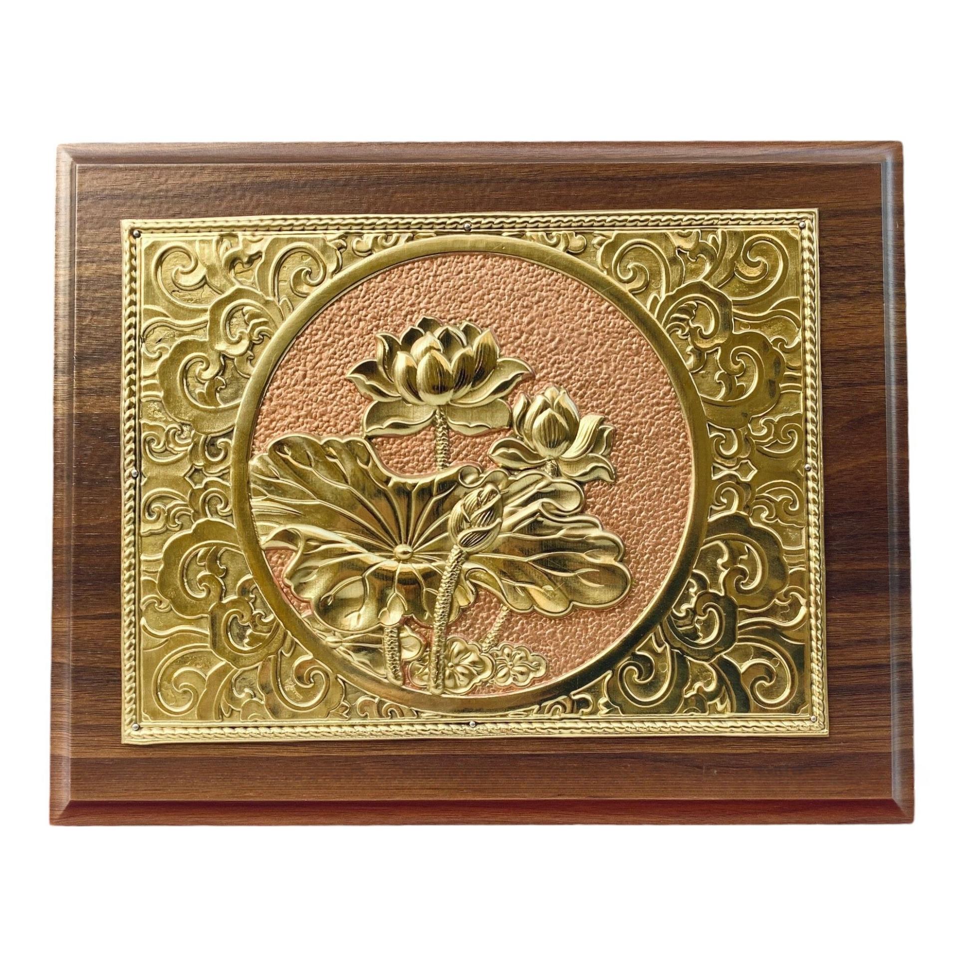 Tranh Đồng Hoa Sen Cao Cấp ( 20x25cm ) - Cửu Diệu Thiên - HS003