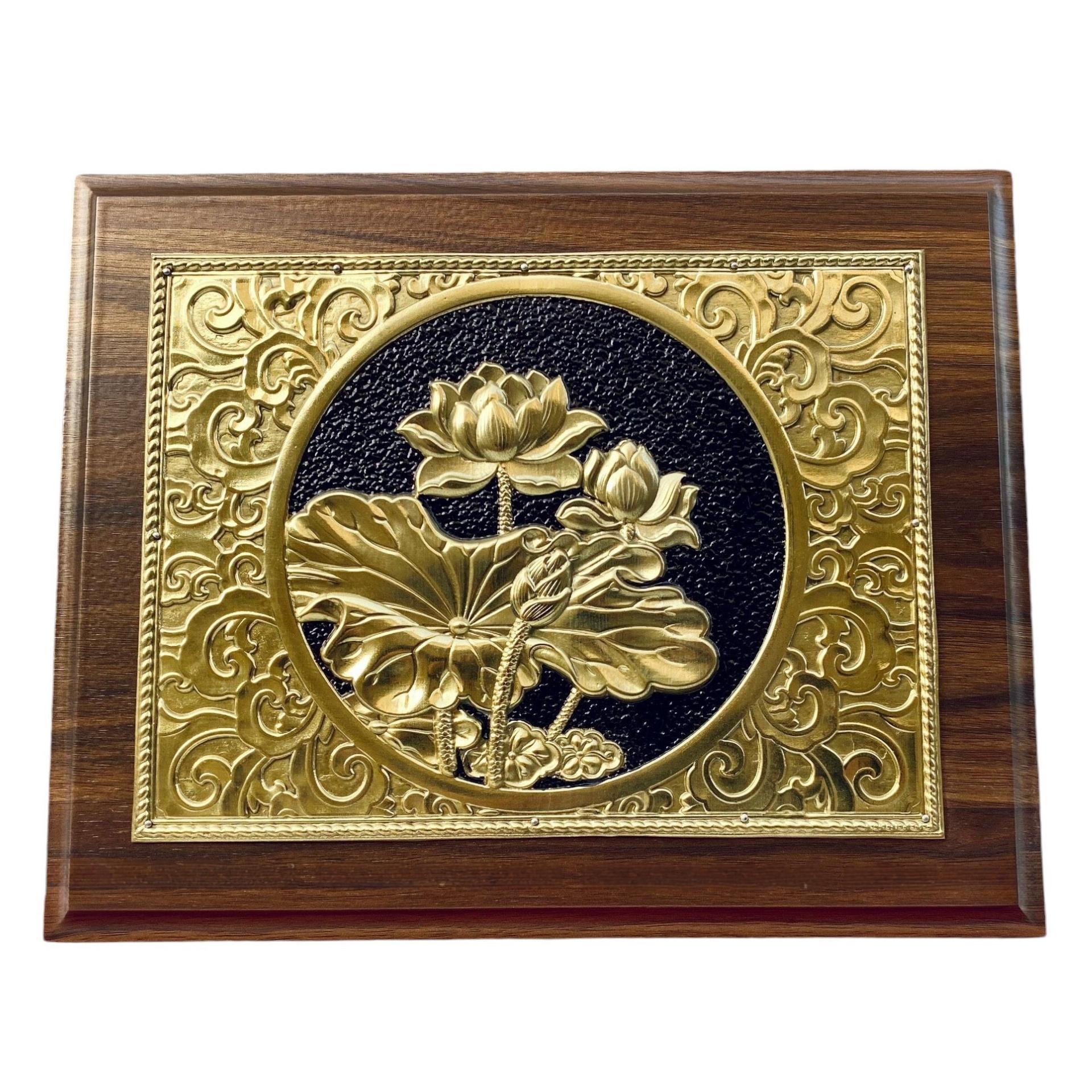 Tranh Đồng Hoa Sen Cao Cấp  ( 20x25cm ) - Cửu Diệu Thiên - HS002