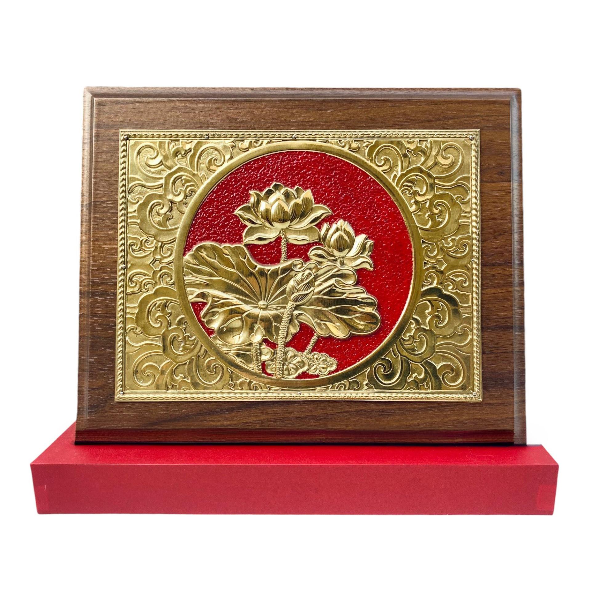 Tranh Đồng Hoa Sen Cao Cấp ( 20x25cm ) - Cửu Diệu Thiên - HS001