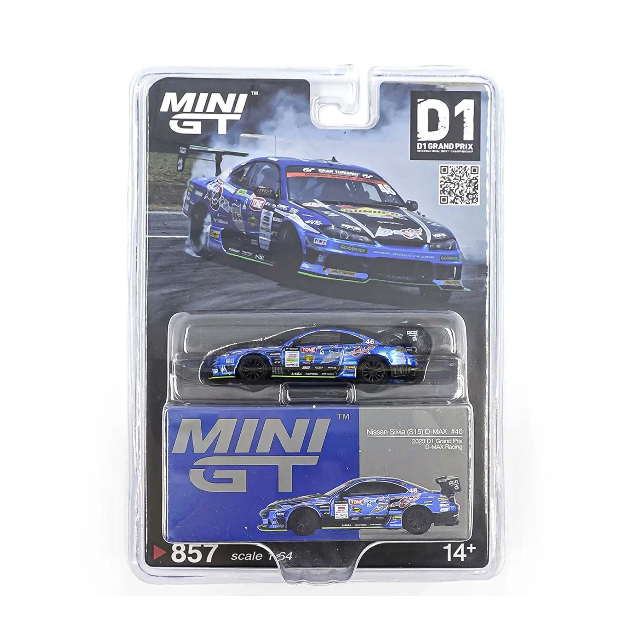 MiniGT Card version Mgt00857 Nissan Silvia (S15) D-MAX #46 D-MAX Racing 2023 D1 Grand Prix / D1 Blister Packaging