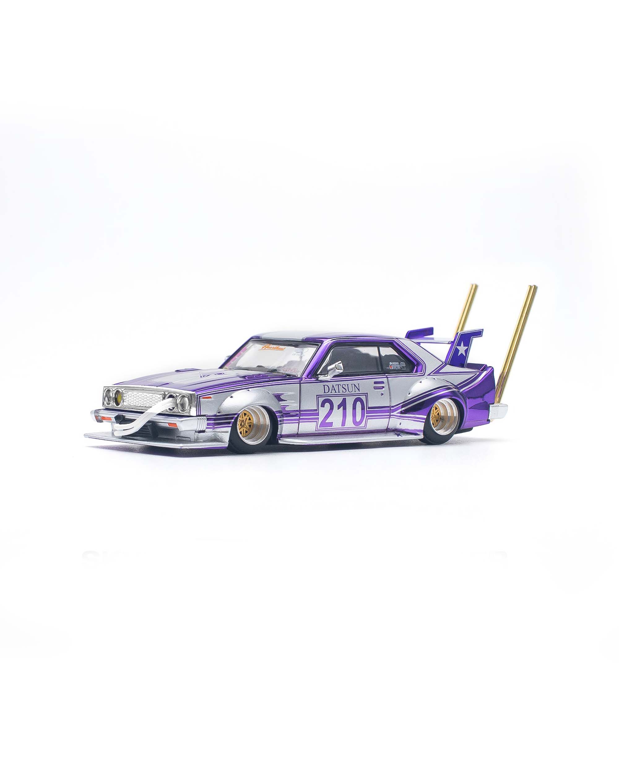 POPRACE PR640107 SKYLINE C210 KAIDO RACER (BOSOZOKU STYLE) PURPLE CHROME/SILVER