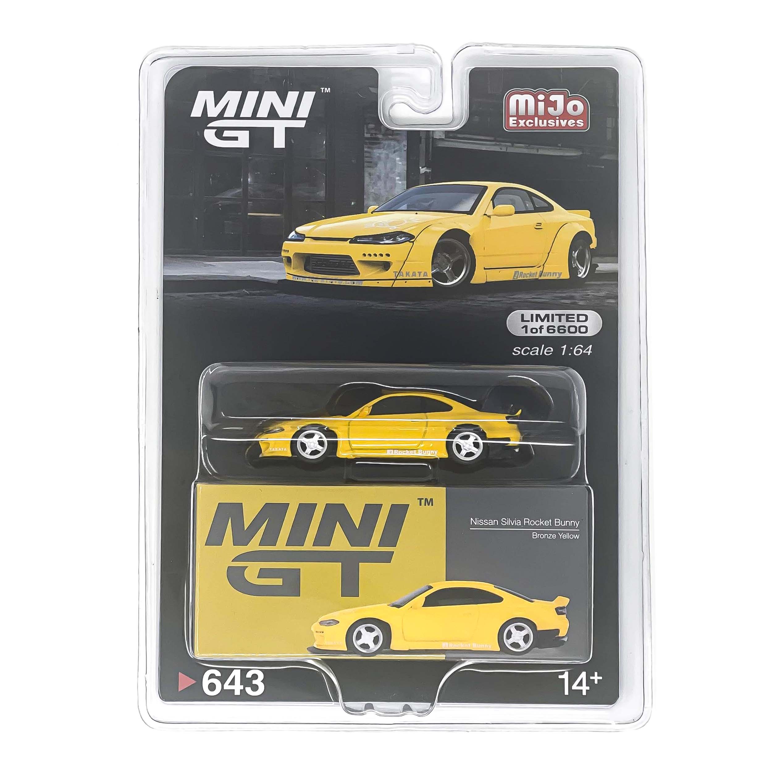 MiniGT CARD Version MGT00643 Nissan Silvia (S15) Rocket Bunny Bronze Yellow
