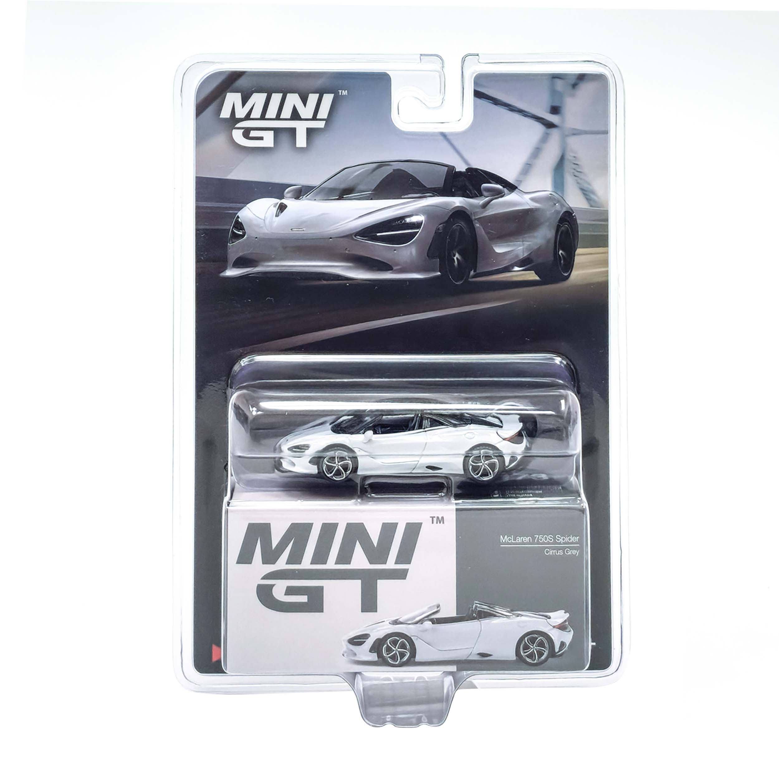 MiniGT Card Version MGT00973 McLaren 750S Spider Cirrus Grey