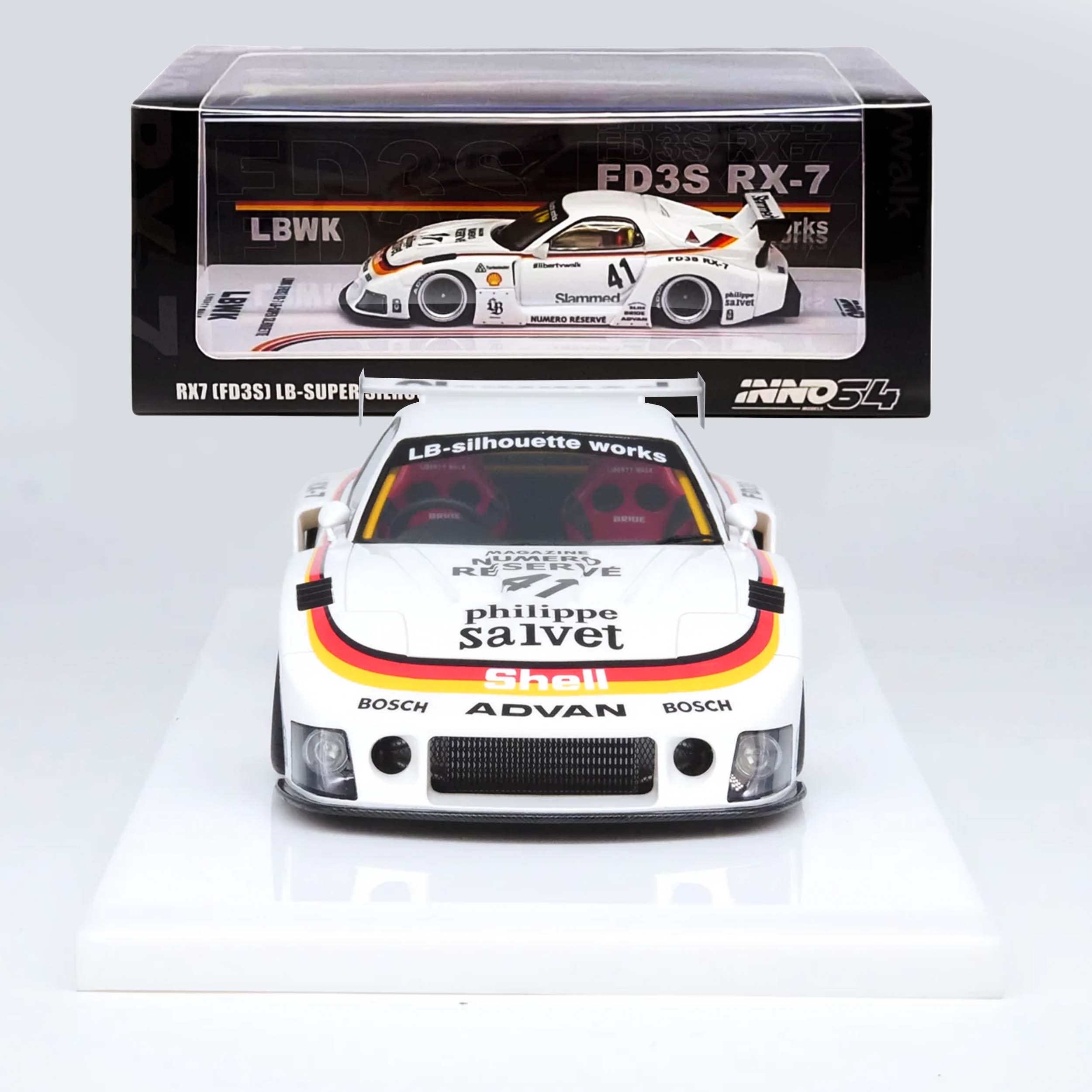 INNO64 LBWK-RX7-02: MAZDA RX7 (FD3S) LB-SUPER SILHOUETTE (TRẮNG )