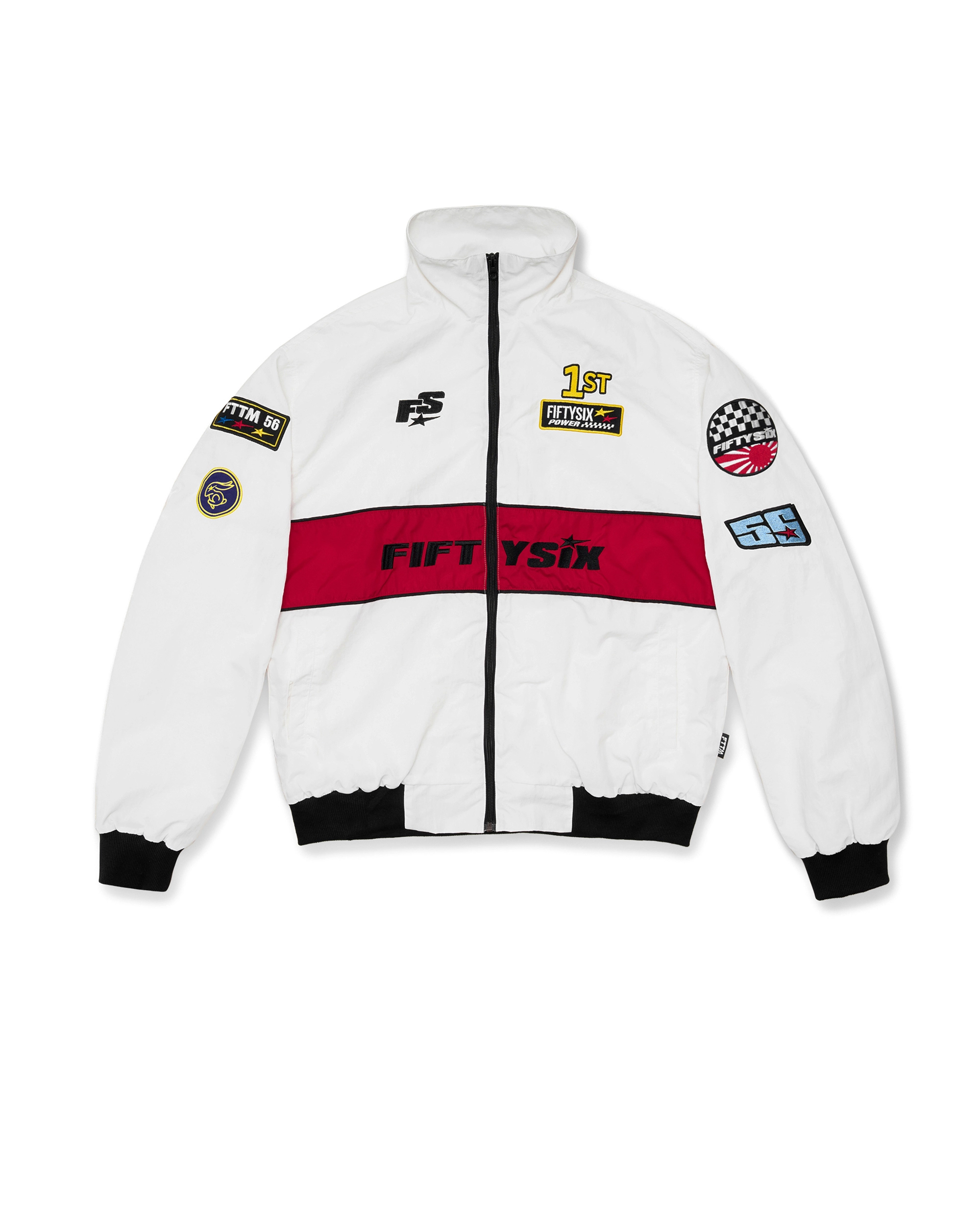 Áo Khoác Bomber Fiftysix Racing - Cream/Red