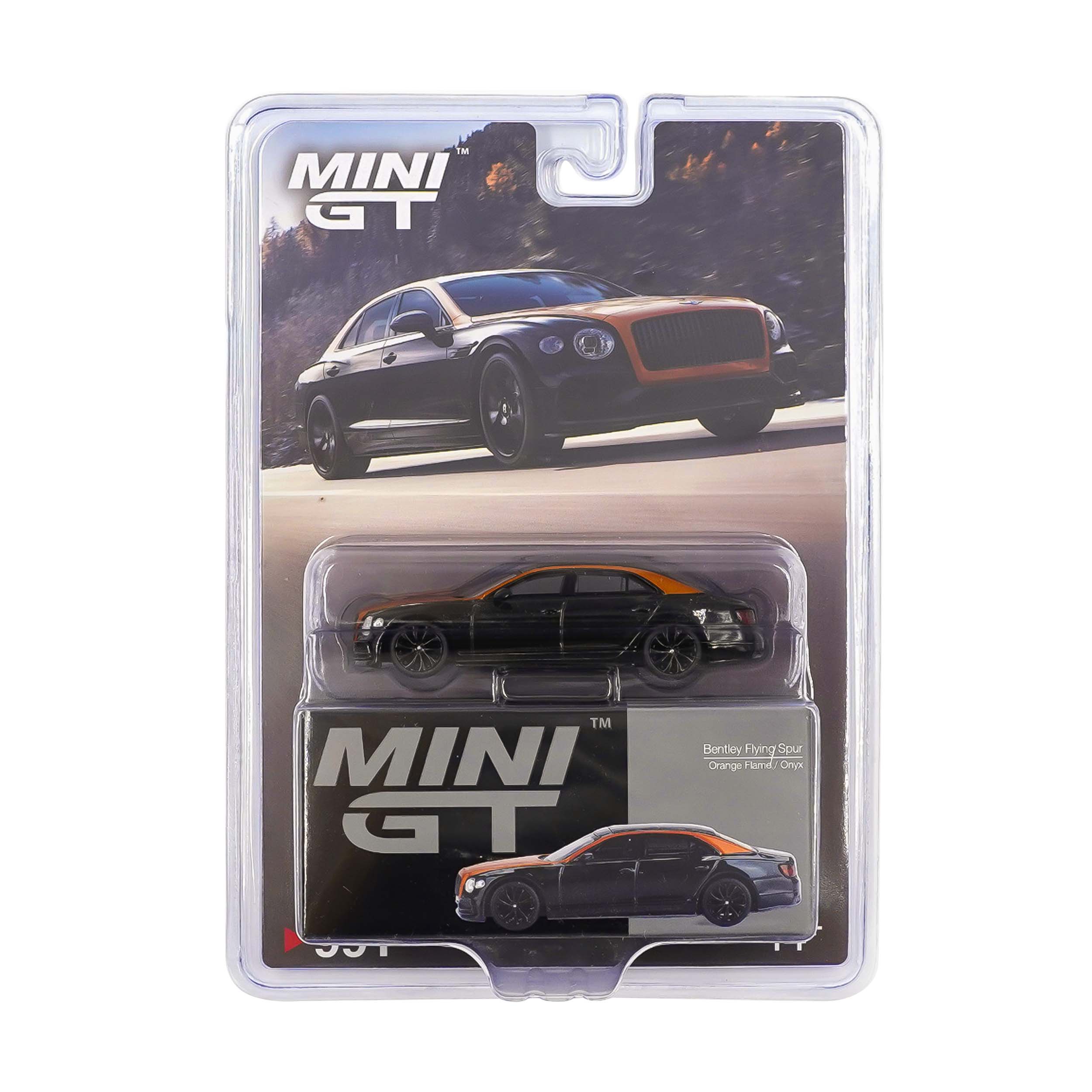 Mini GT CARD Version MGT00991 Bentley Flying Spur Orange Flame / Onyx