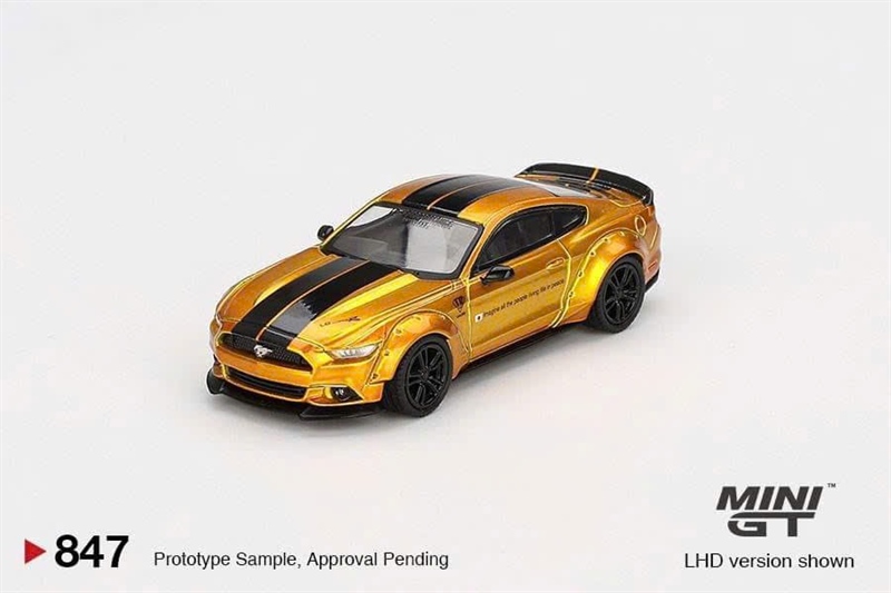 MiniGT Card Version MGT00847 LB-WORKS FORD MUSTANG LB Gold