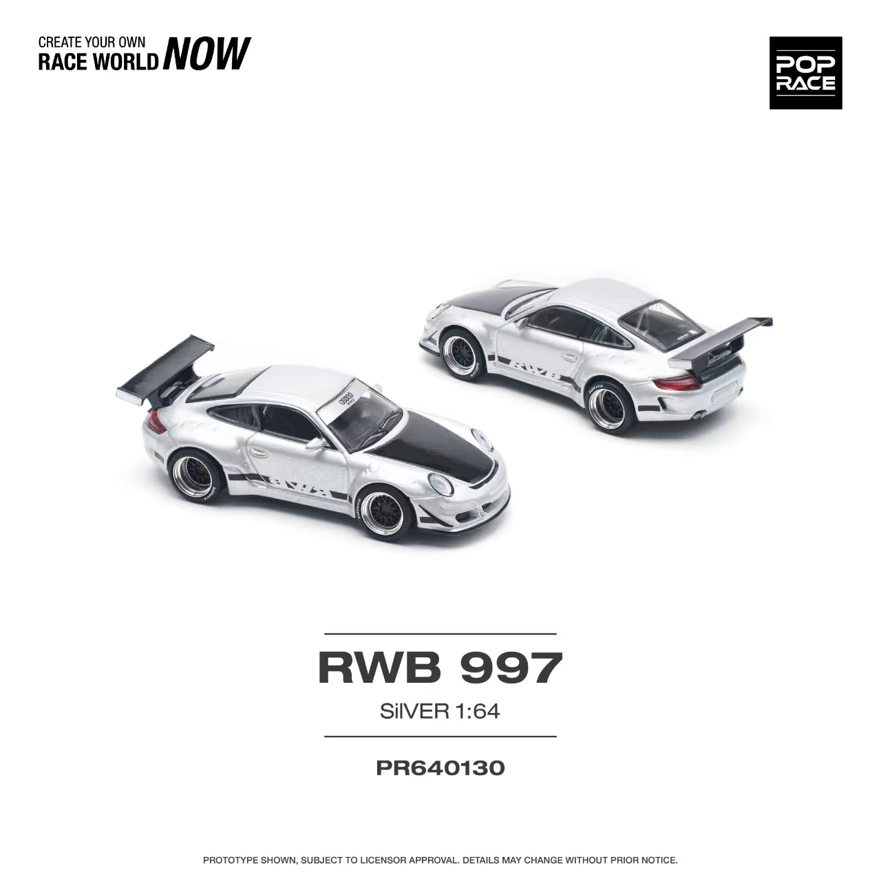 PopRace Diecast #PR640130 RWB 997 Silver