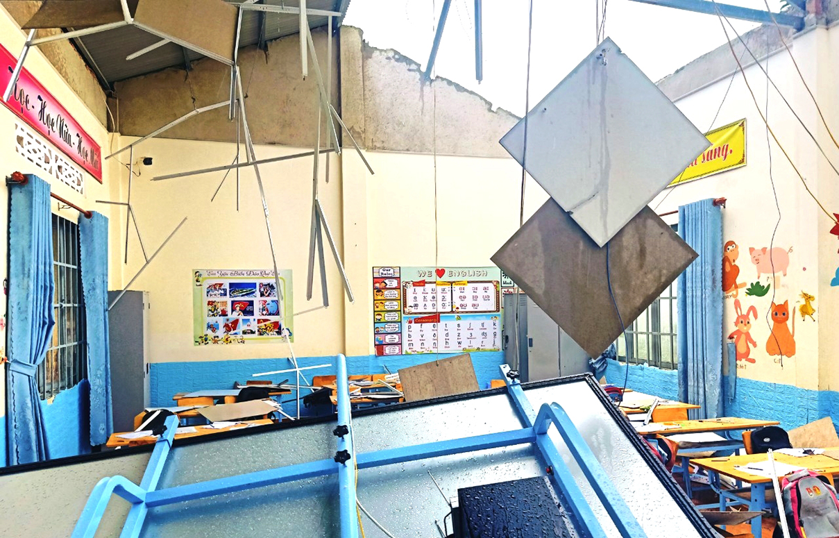 Ba học sinh bị thương do lốc xoáy