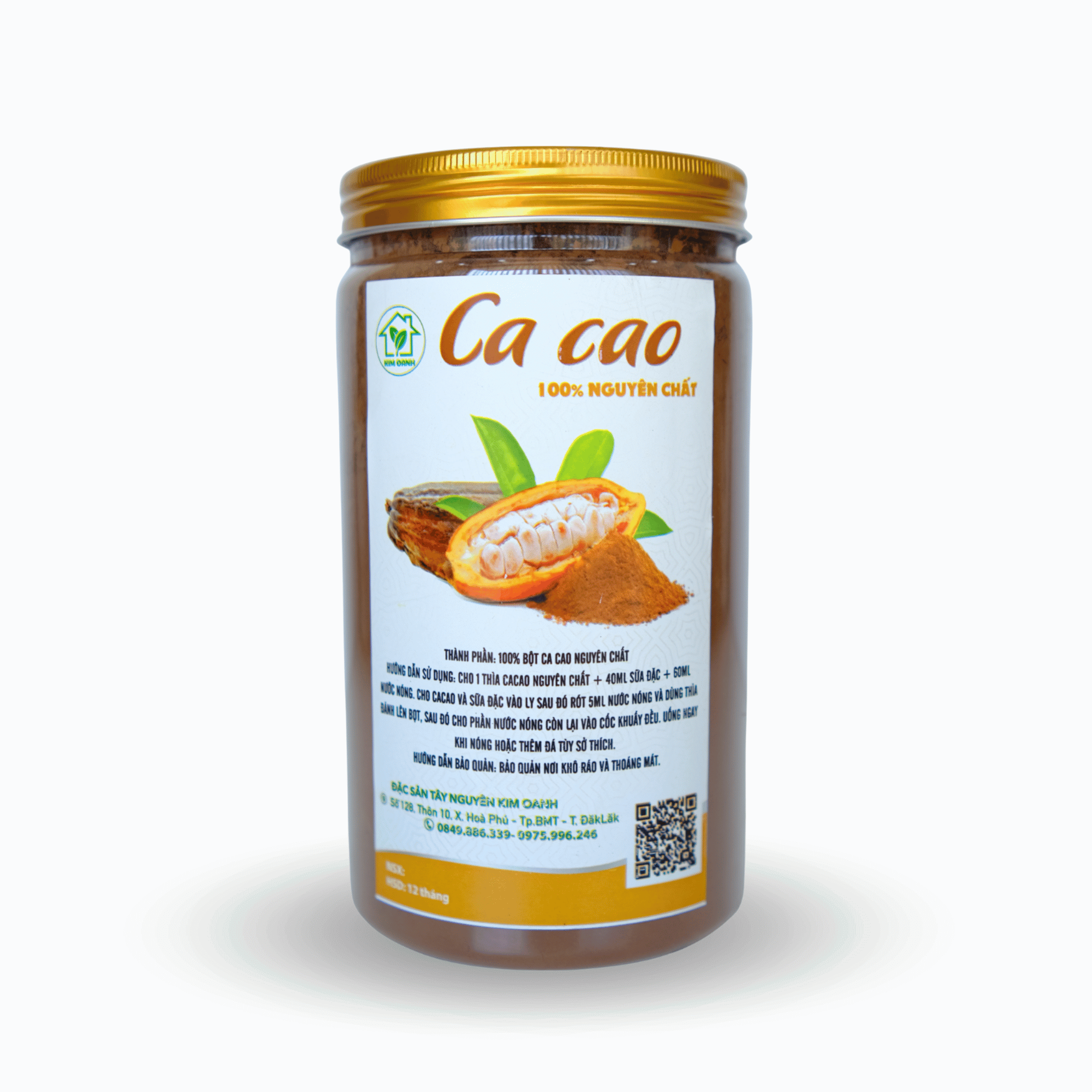 Ca Cao Nguyên Chất Đăk Lăk - hộp 500gr