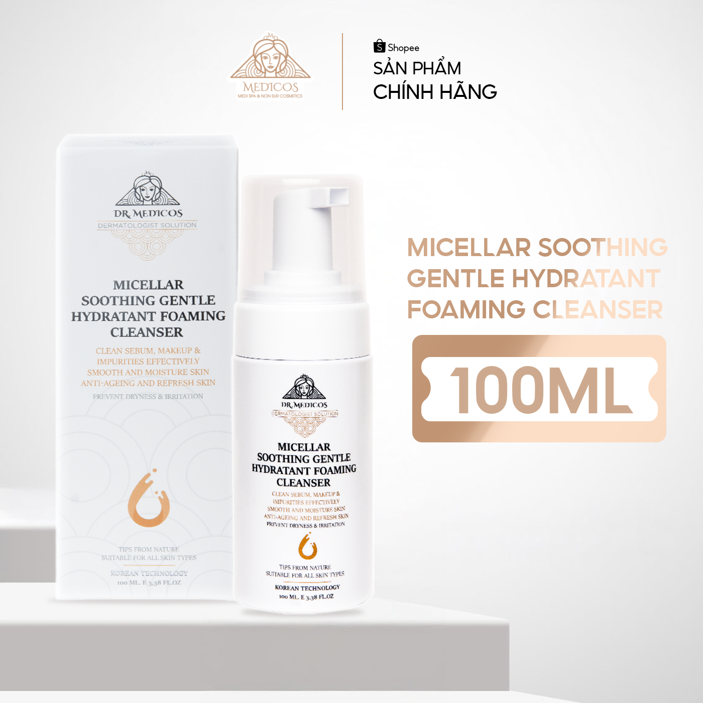 Sữa Rửa Mặt Sinh Học Dr.Medicos – Làm Sạch Dịu Nhẹ, Dưỡng Ẩm, Phục Hồi Da Sáng Khỏe