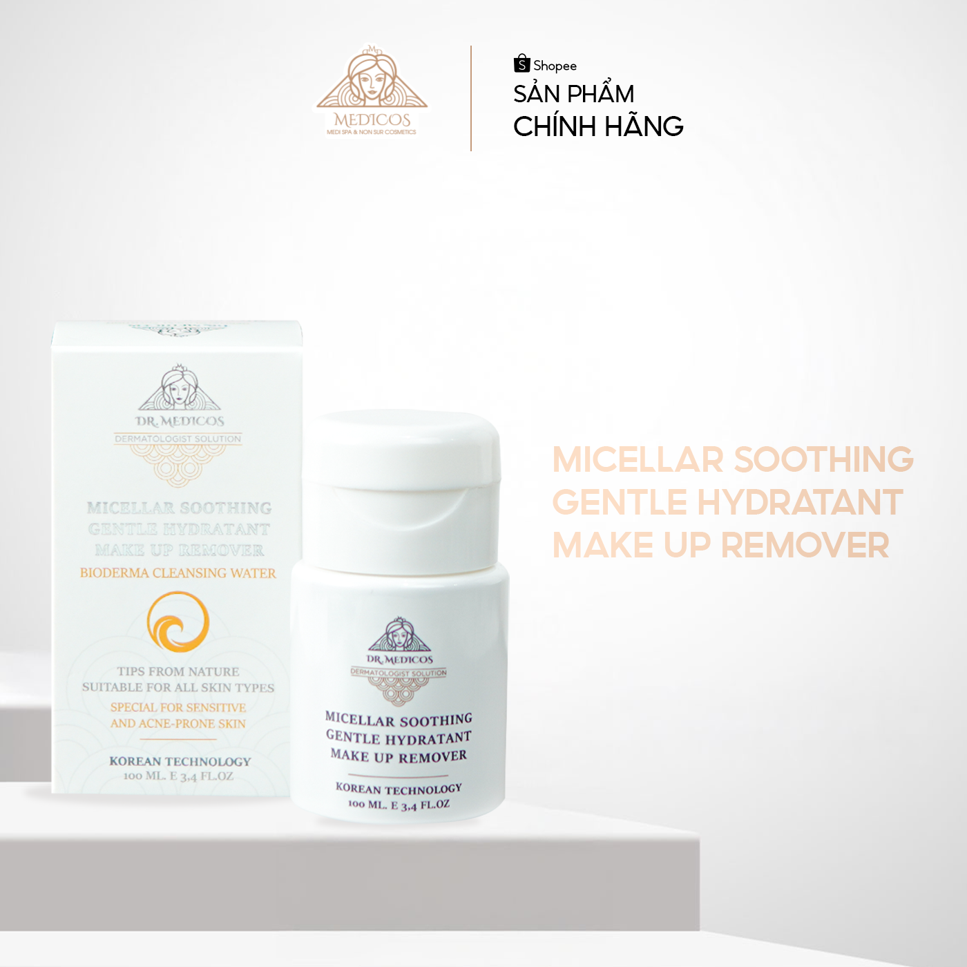 Nước Tẩy Trang Sinh Học Dr.Medicos – Làm Sạch Sâu, Dưỡng Ẩm, Dịu Da Nhạy Cảm