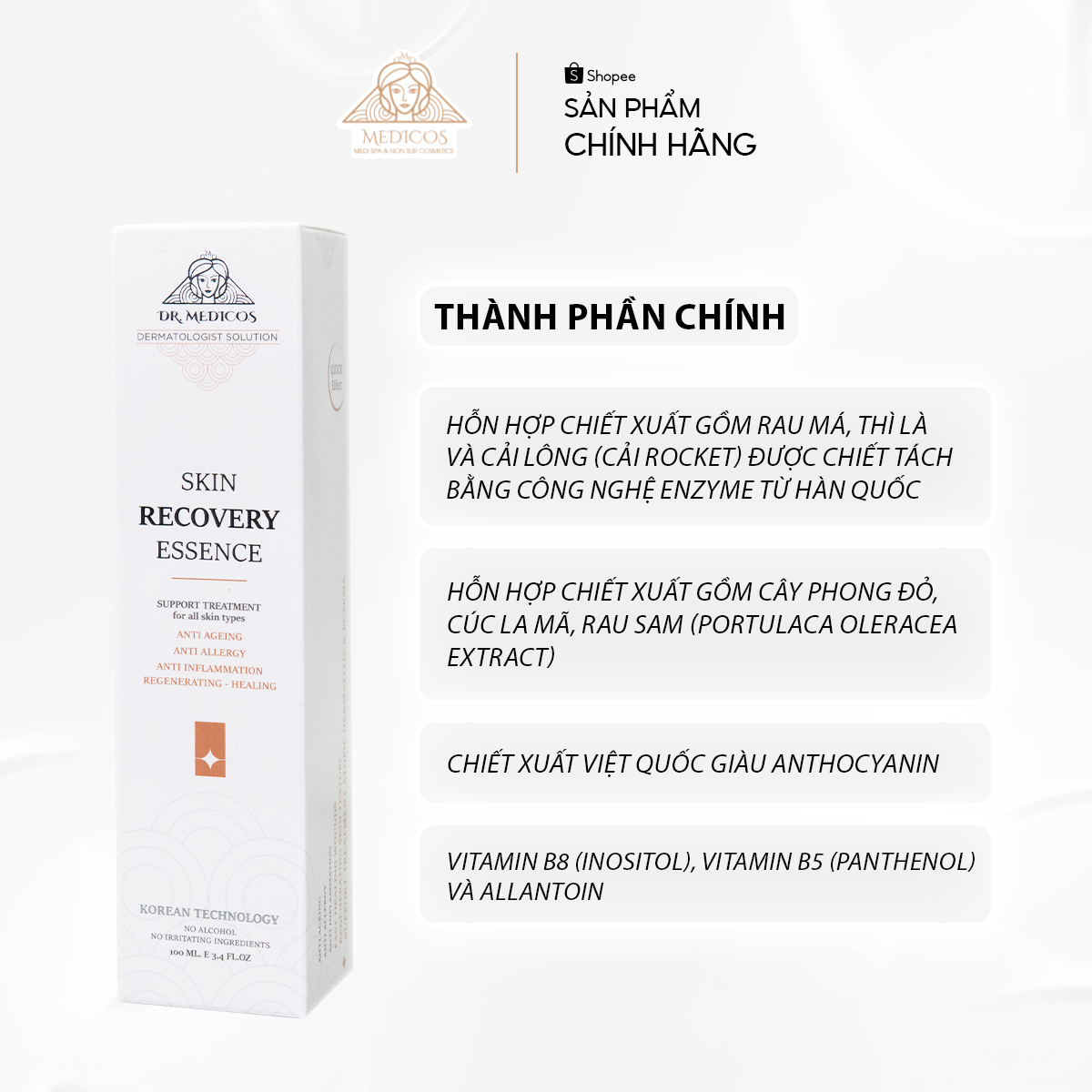 Xịt Khoáng Stresszero & Calnomix – Dưỡng Ẩm Sâu, Làm Dịu Da, Hỗ Trợ Trị Mụn | Dr.Medicos Hàn Quốc