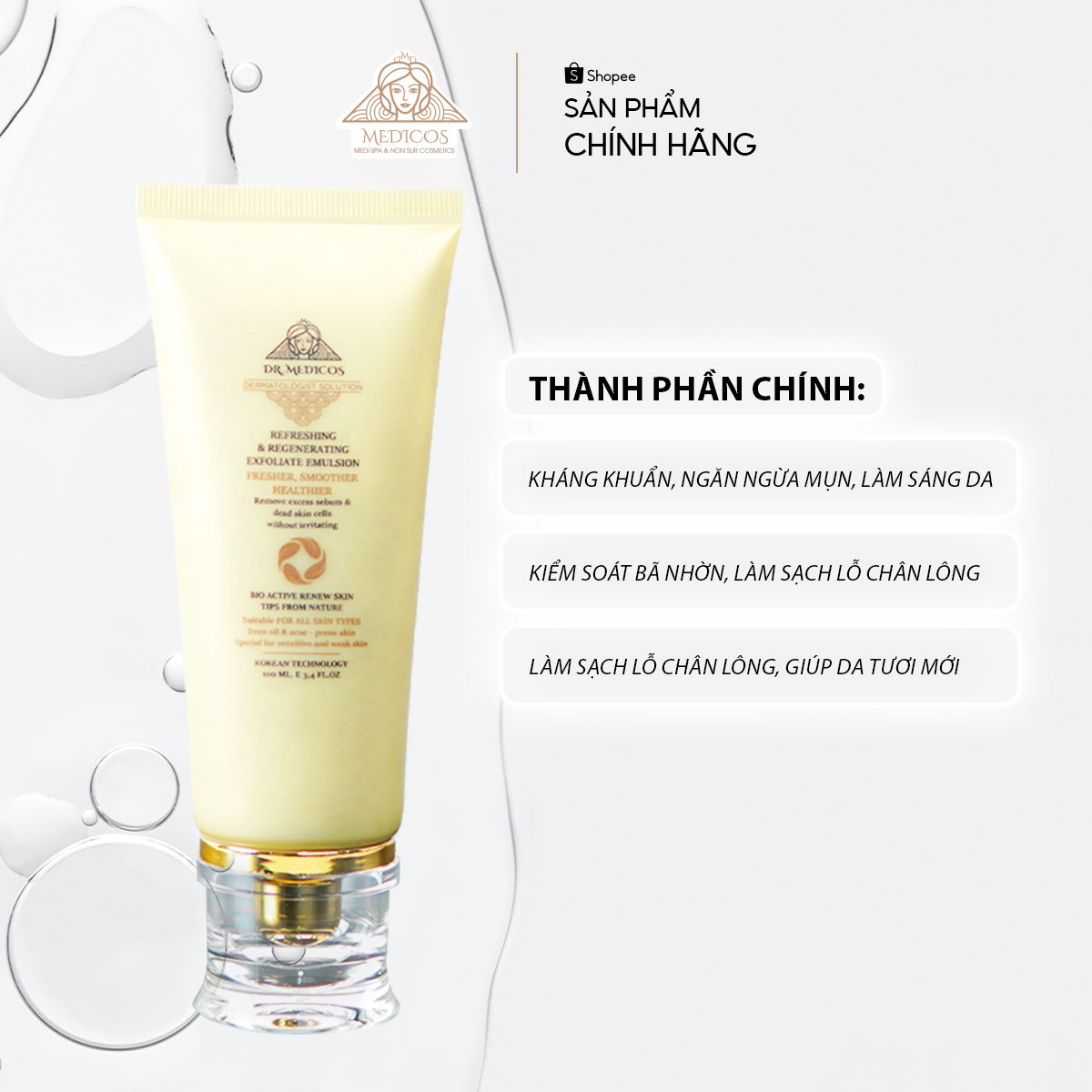 Tẩy Tế Bào Chết Sinh Học Dr.Medicos – Làm Sạch Sâu, Dưỡng Ẩm, Làm Mịn Da Sáng Khỏe