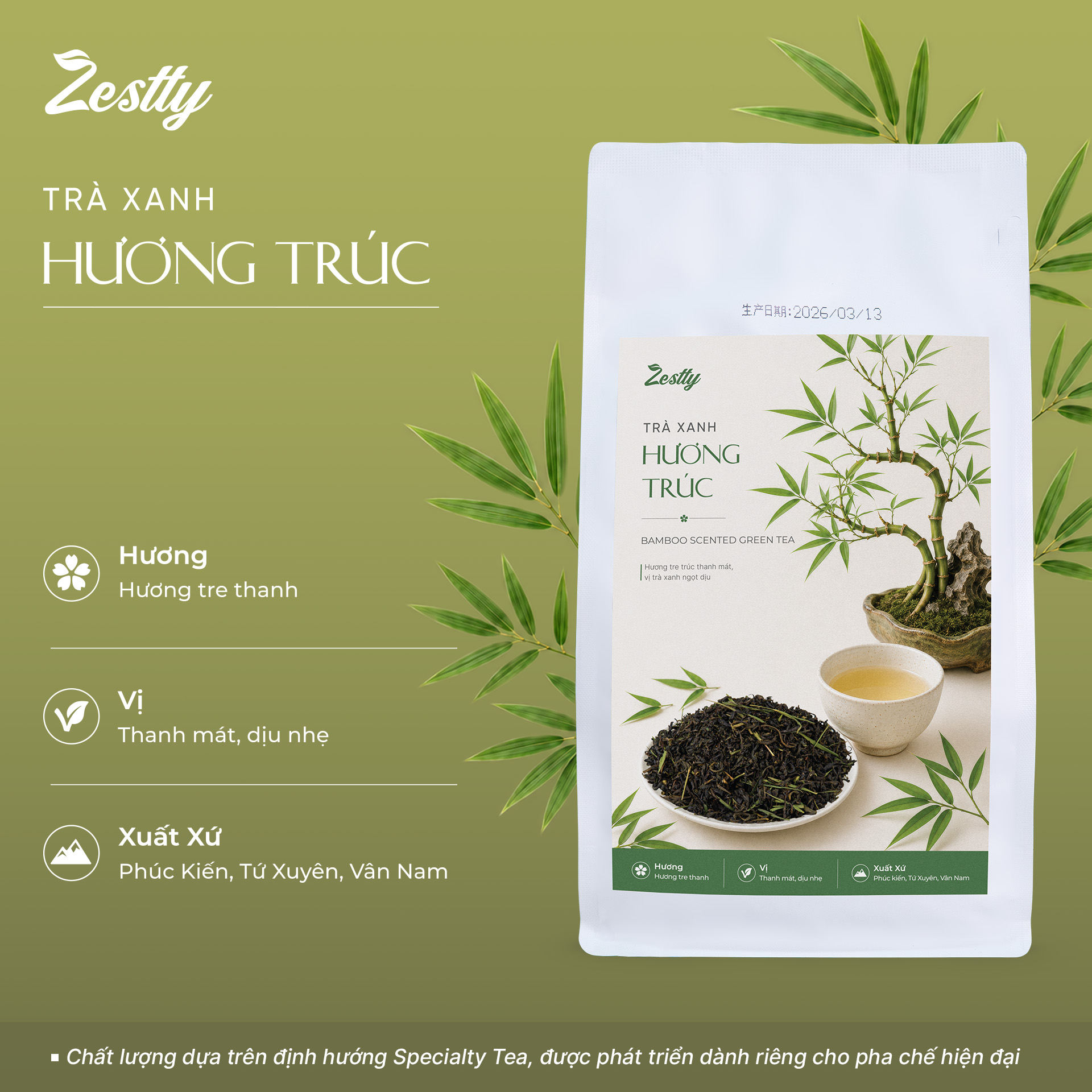 Trà Xanh Hương Trúc Zestty