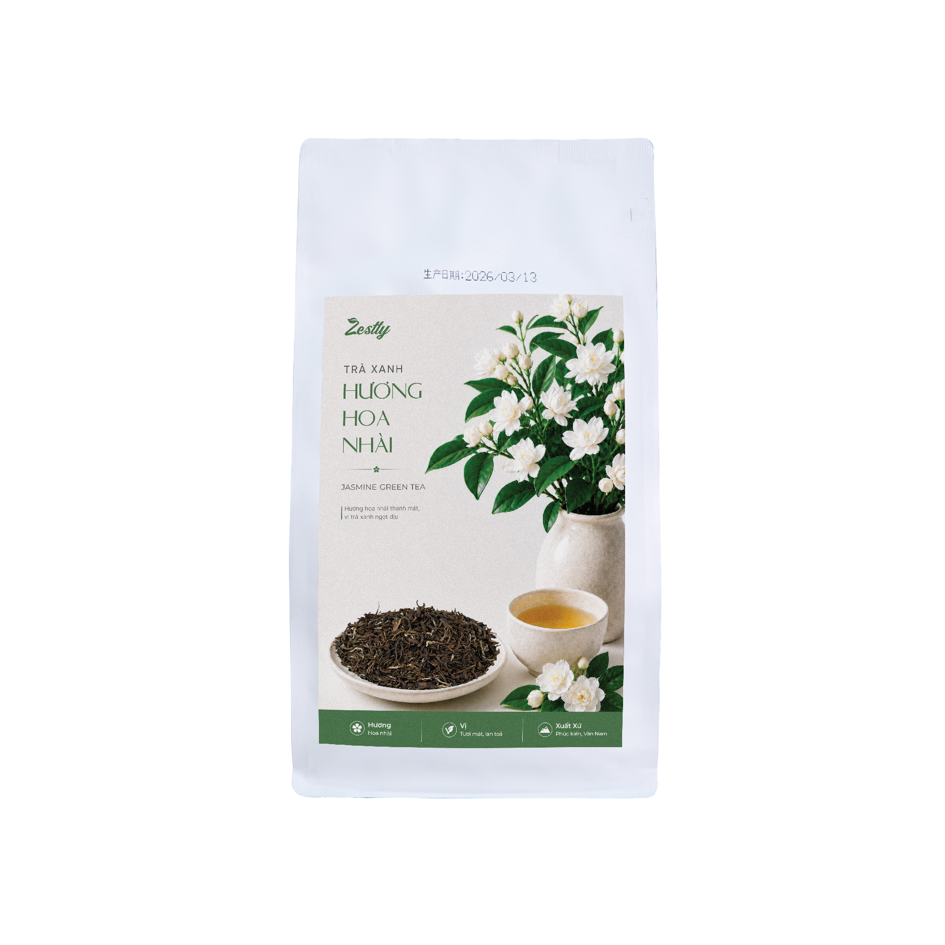 Trà Xanh Hương Hoa Nhài Zestty