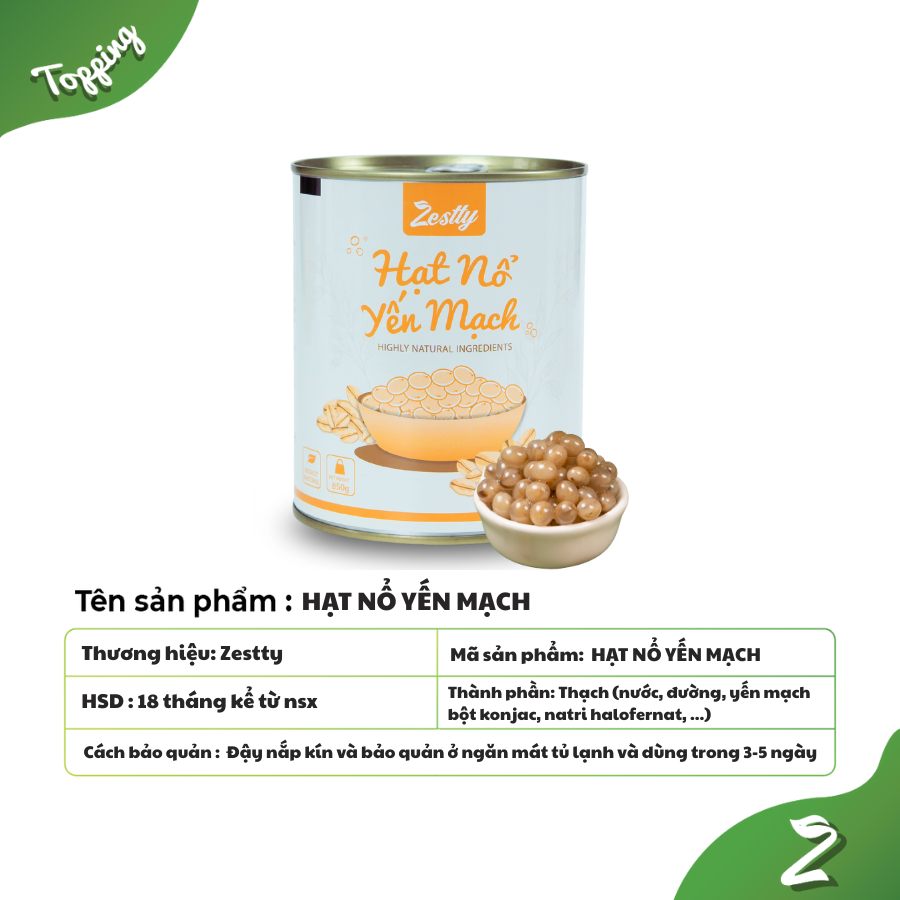 Hạt Nổ Yến Mạch Zestty