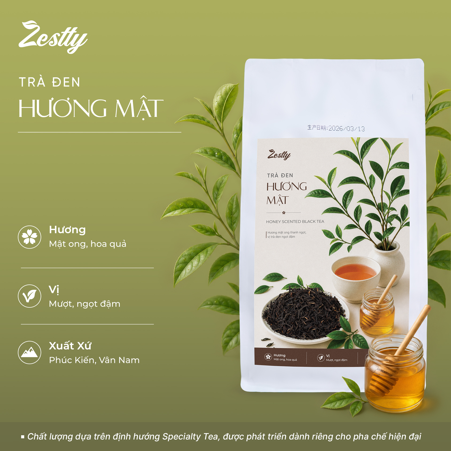 Trà Đen Hương Mật Zestty