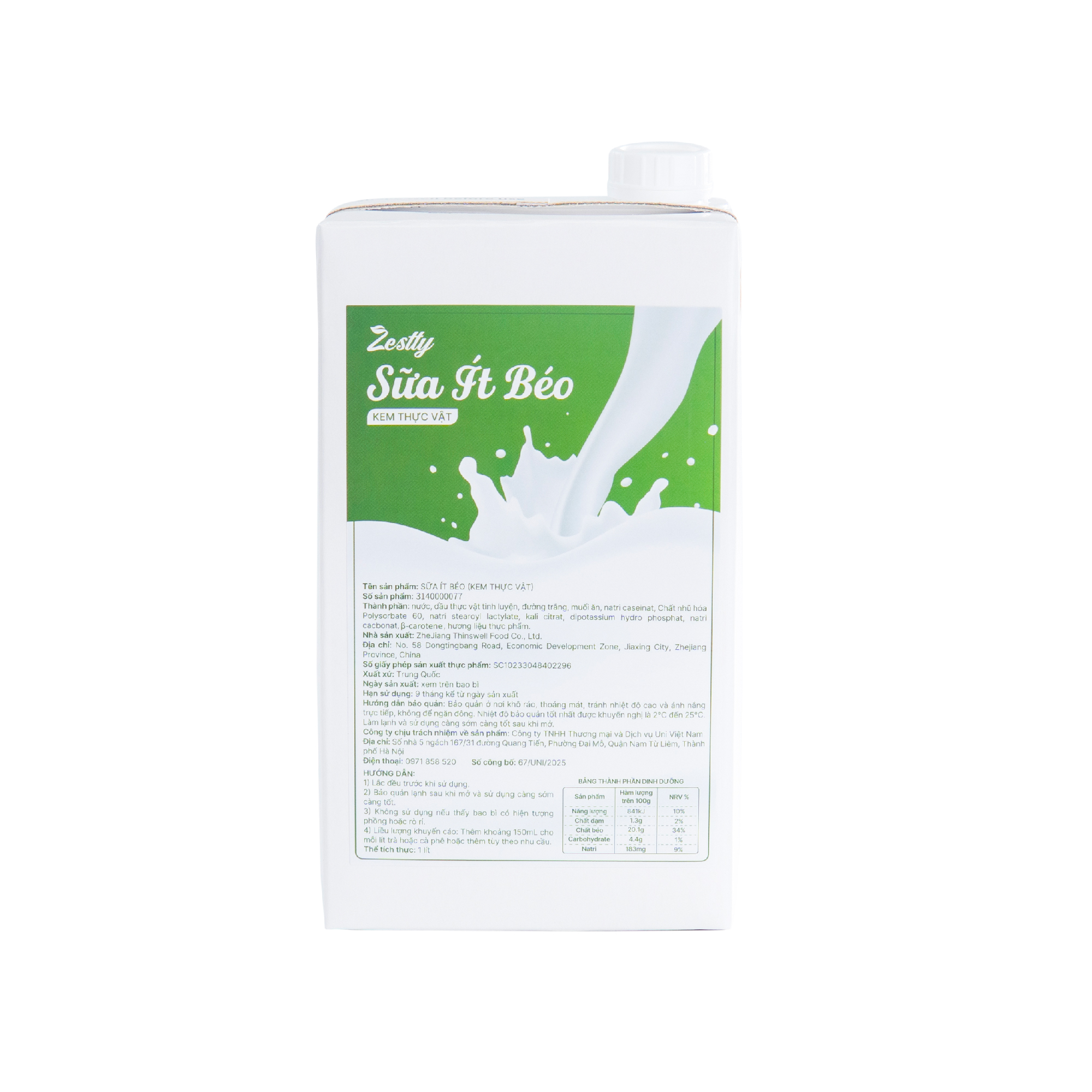 Sữa ít béo Zestty