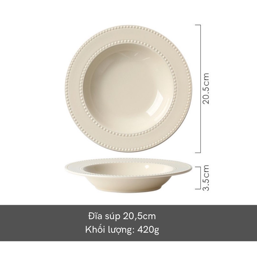 Bộ bát đĩa basic Nordic Pearl - TC70