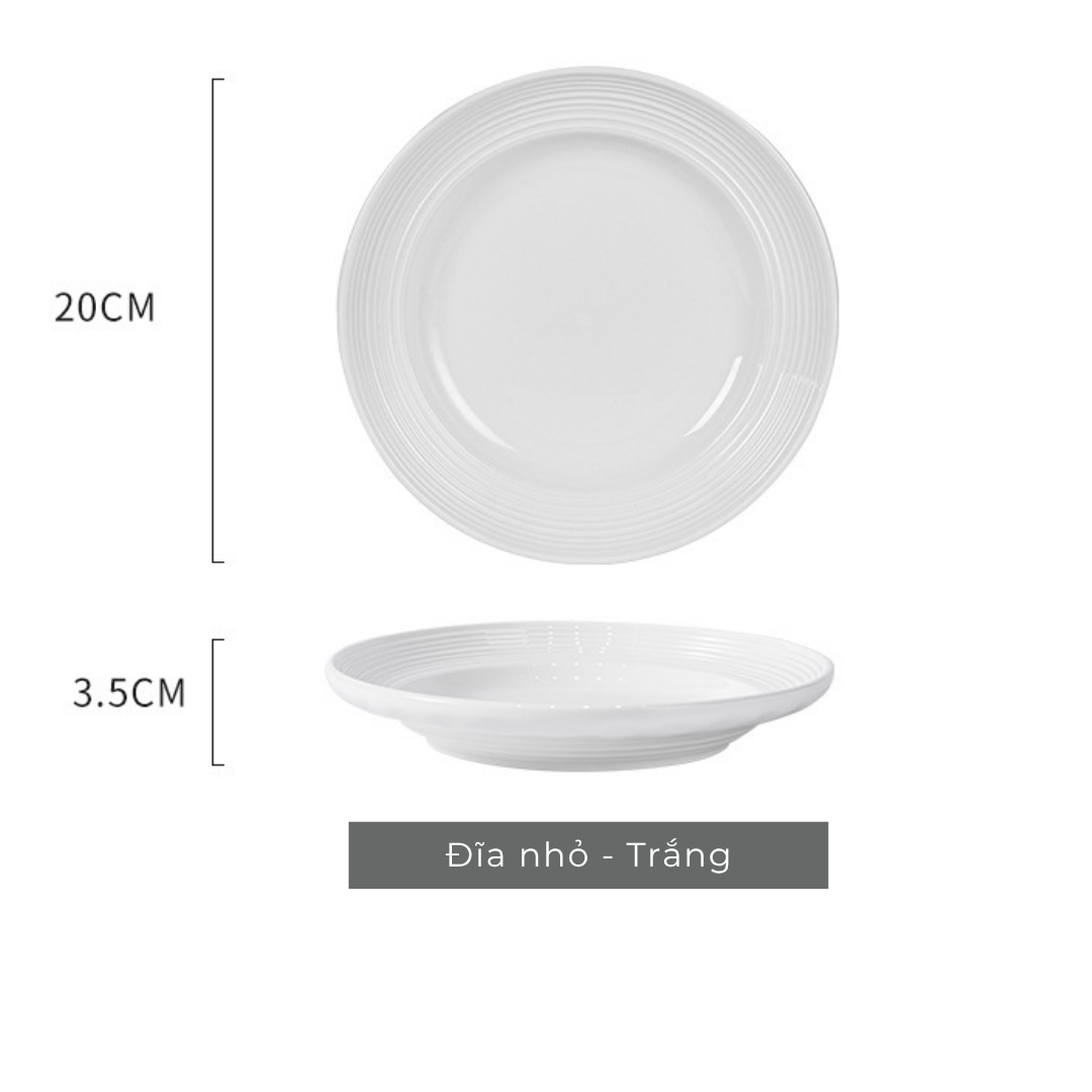 Bộ bát đĩa gốm sứ Tịnh Sắc phong cách Bắc Âu - TC87