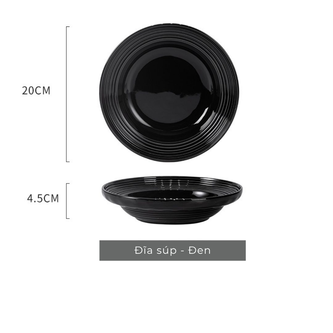 Bộ bát đĩa gốm sứ Tịnh Sắc phong cách Bắc Âu - TC87