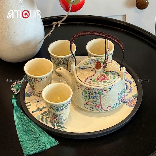 Bộ ấm cốc Bách Hoa 6 chi tiết - PT89