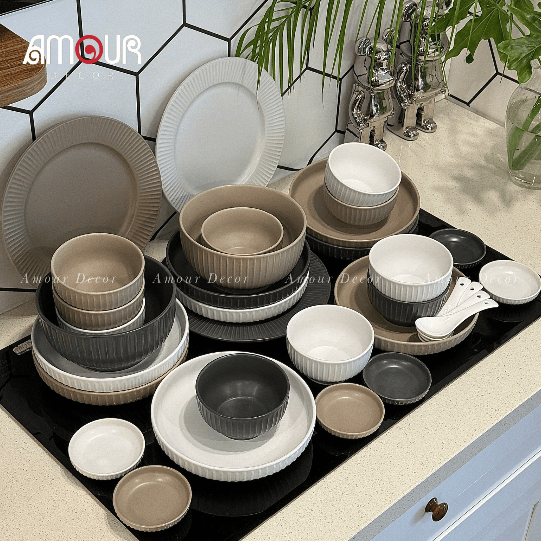 Bộ bát đĩa phong cách Bắc Âu mix màu hiện đại - TC78