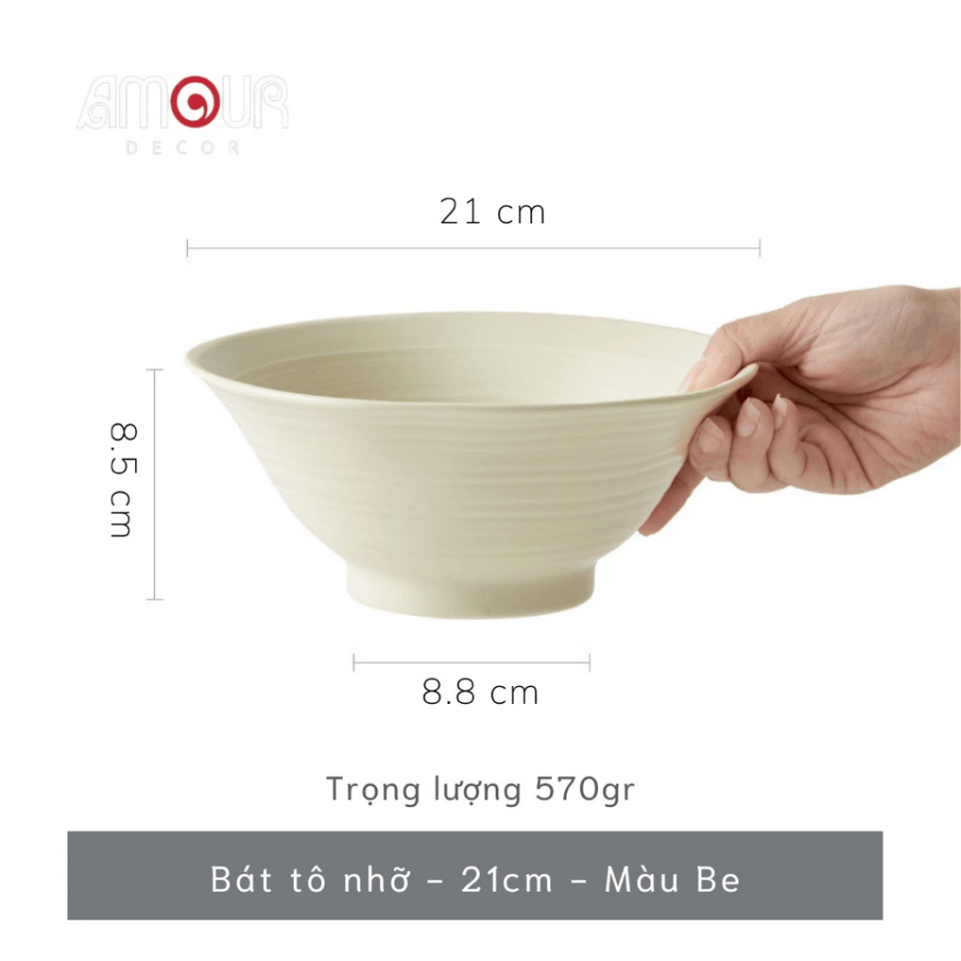 Bộ bát đĩa thủ công Creamy Lavender- vân tròn nhiều lớp tím be - GT02