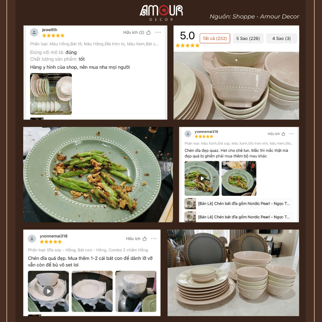 Bộ bát đĩa basic Nordic Pearl - TC70