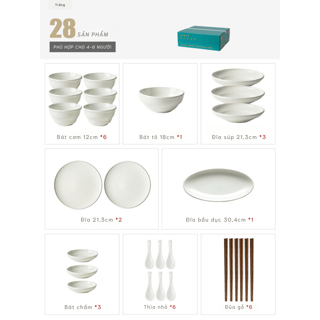 Bộ bát đĩa thượng hạng Minimalis - trơn pastel màu multi - GT04