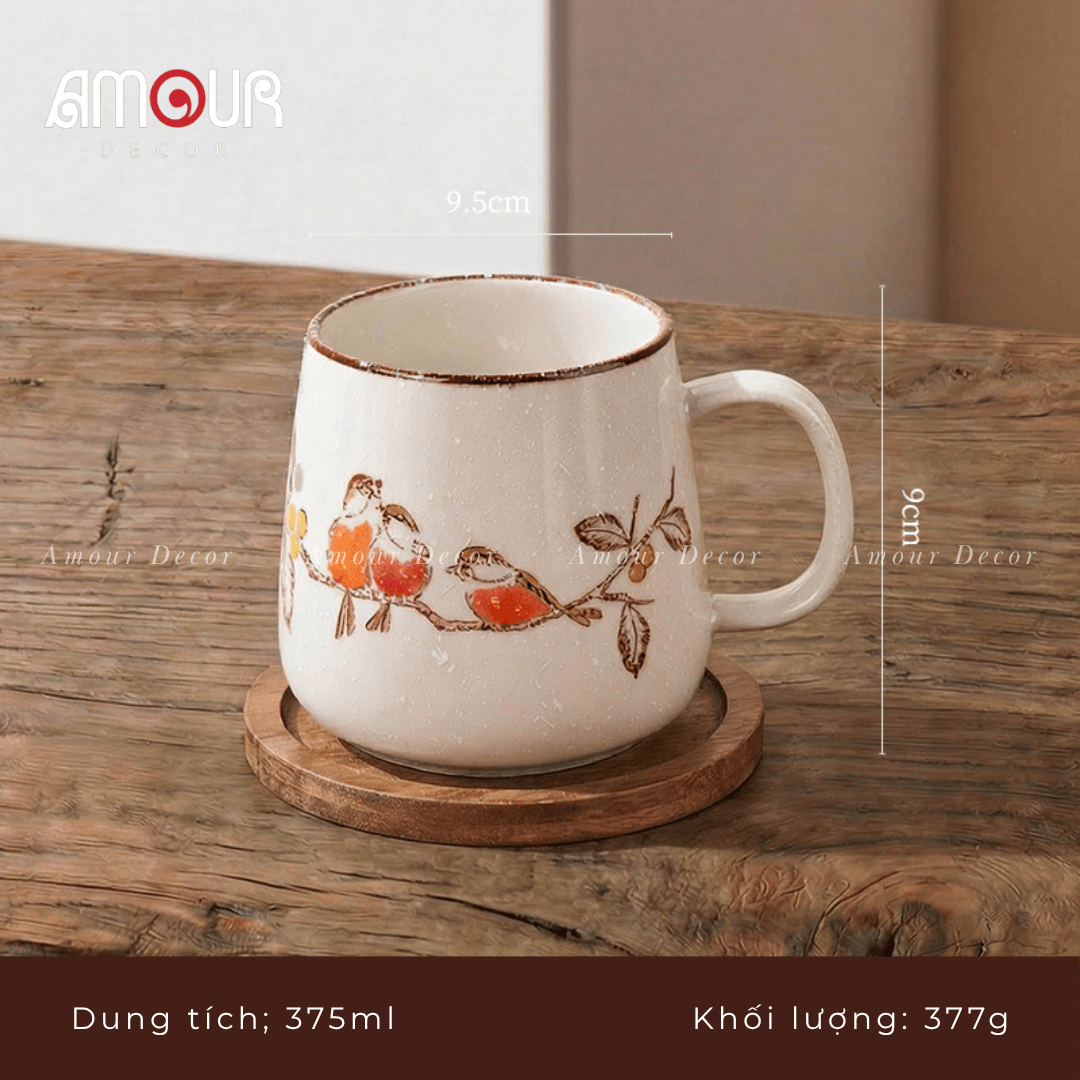Cốc sứ phong cách Nhật Bản men tiêu - PT123