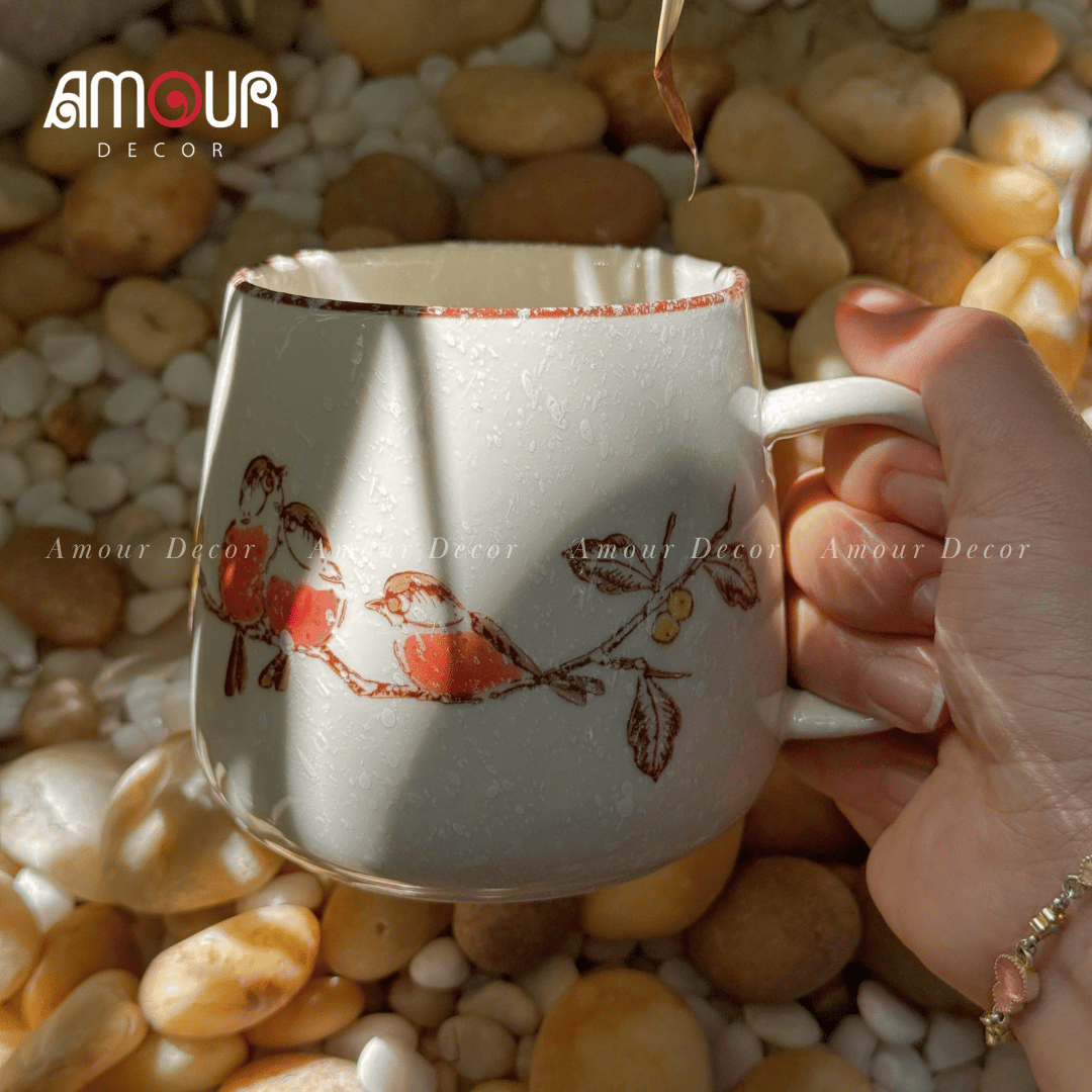 Cốc sứ phong cách Nhật Bản men tiêu - PT123