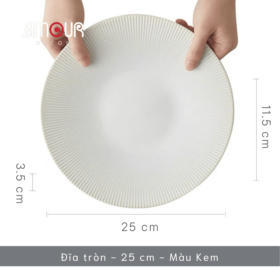 Bộ chén bát đĩa phong cách Bắc Âu thượng hạng - vân sọc nhỏ nhiều màu - Không chì - Chịu được nhiệt độ cao - GT06