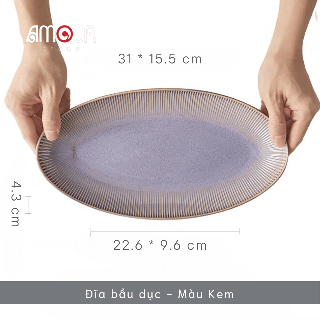 Bộ chén bát đĩa phong cách Bắc Âu thượng hạng - vân sọc nhỏ nhiều màu - Không chì - Chịu được nhiệt độ cao - GT06