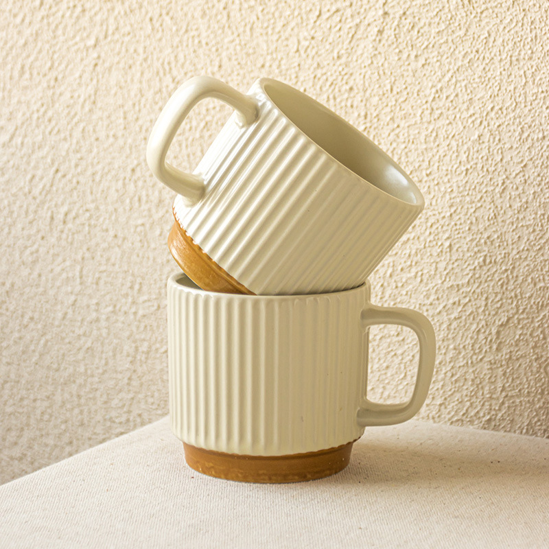 Cốc vân sọc phong cách hiện đại có quai 240ml 7,7cm - PT75