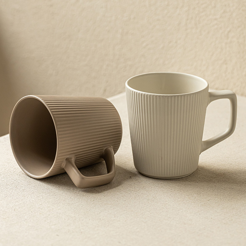 Cốc vân sọc phong cách hiện đại có quai 500ml 11cm - PT76