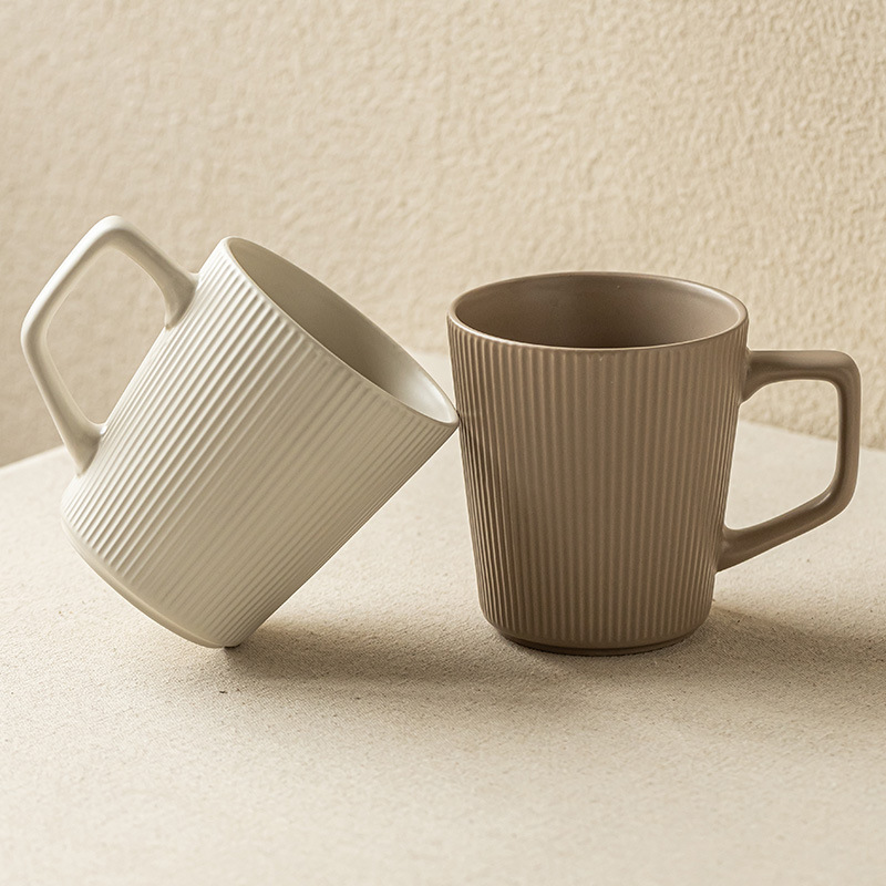 Cốc vân sọc phong cách hiện đại có quai 500ml 11cm - PT76