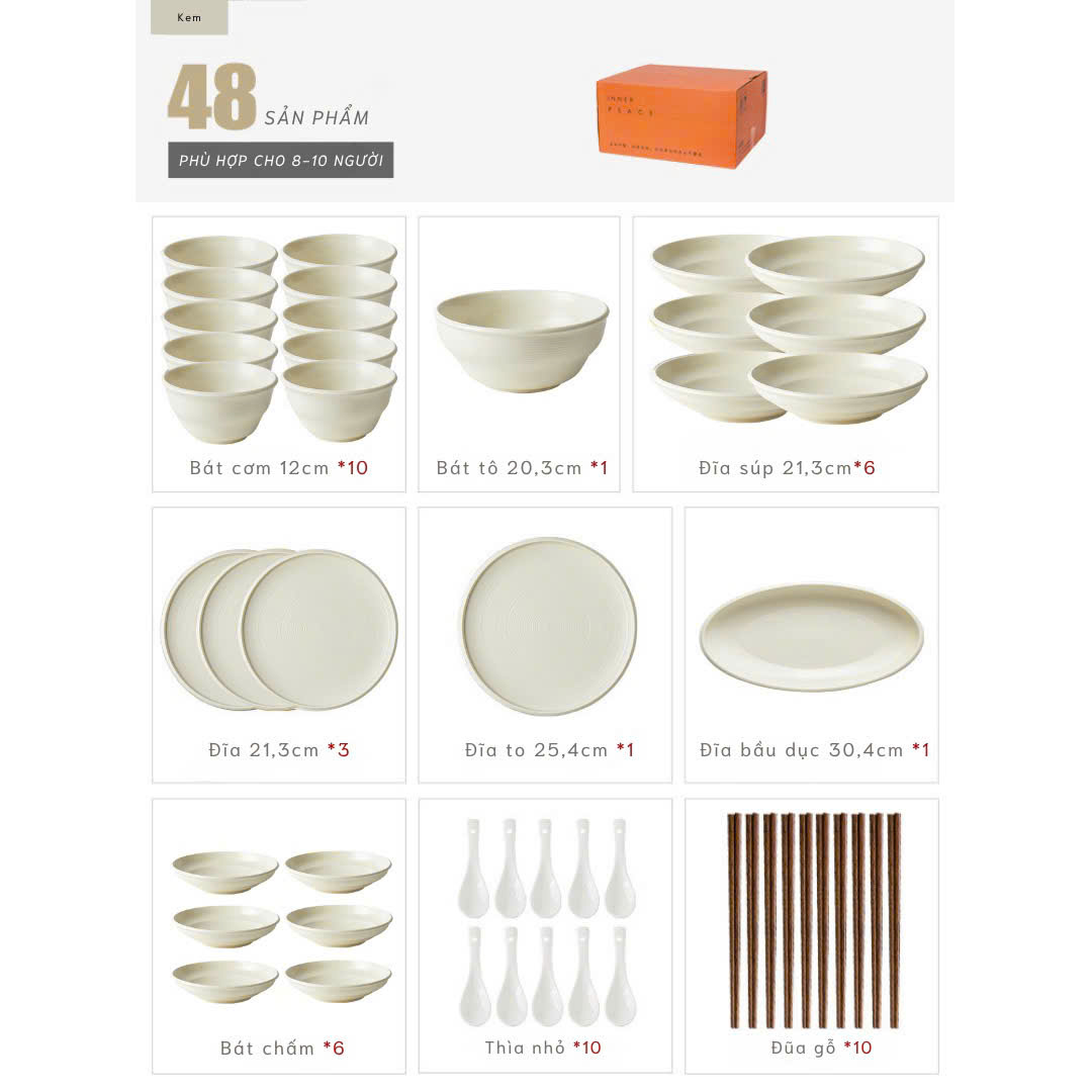 Bộ bát đĩa thượng hạng Minimalis - trơn pastel màu multi - GT04