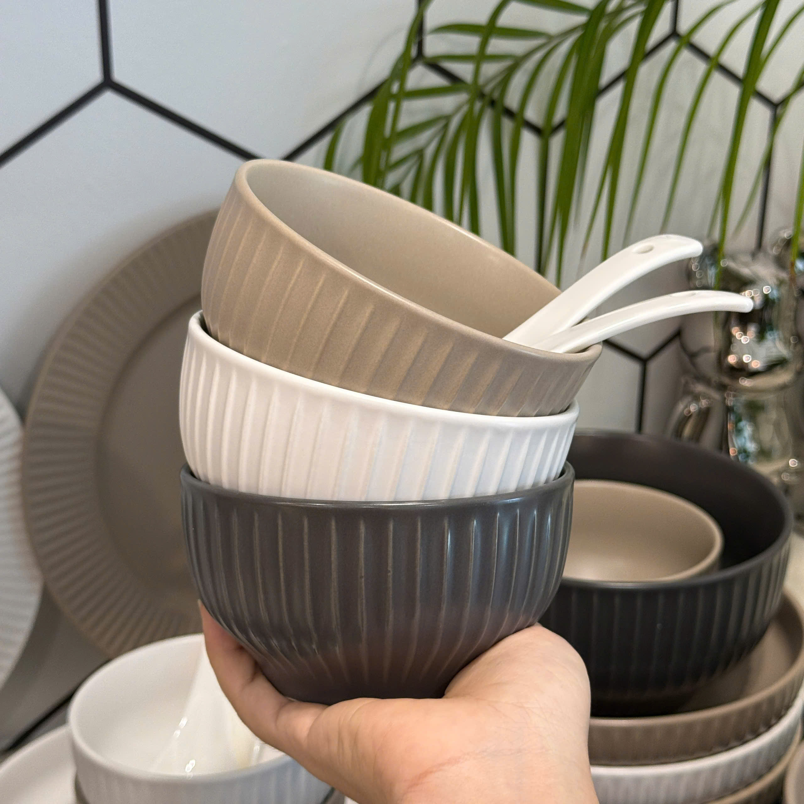 Bộ bát đĩa phong cách Bắc Âu mix màu hiện đại - TC78