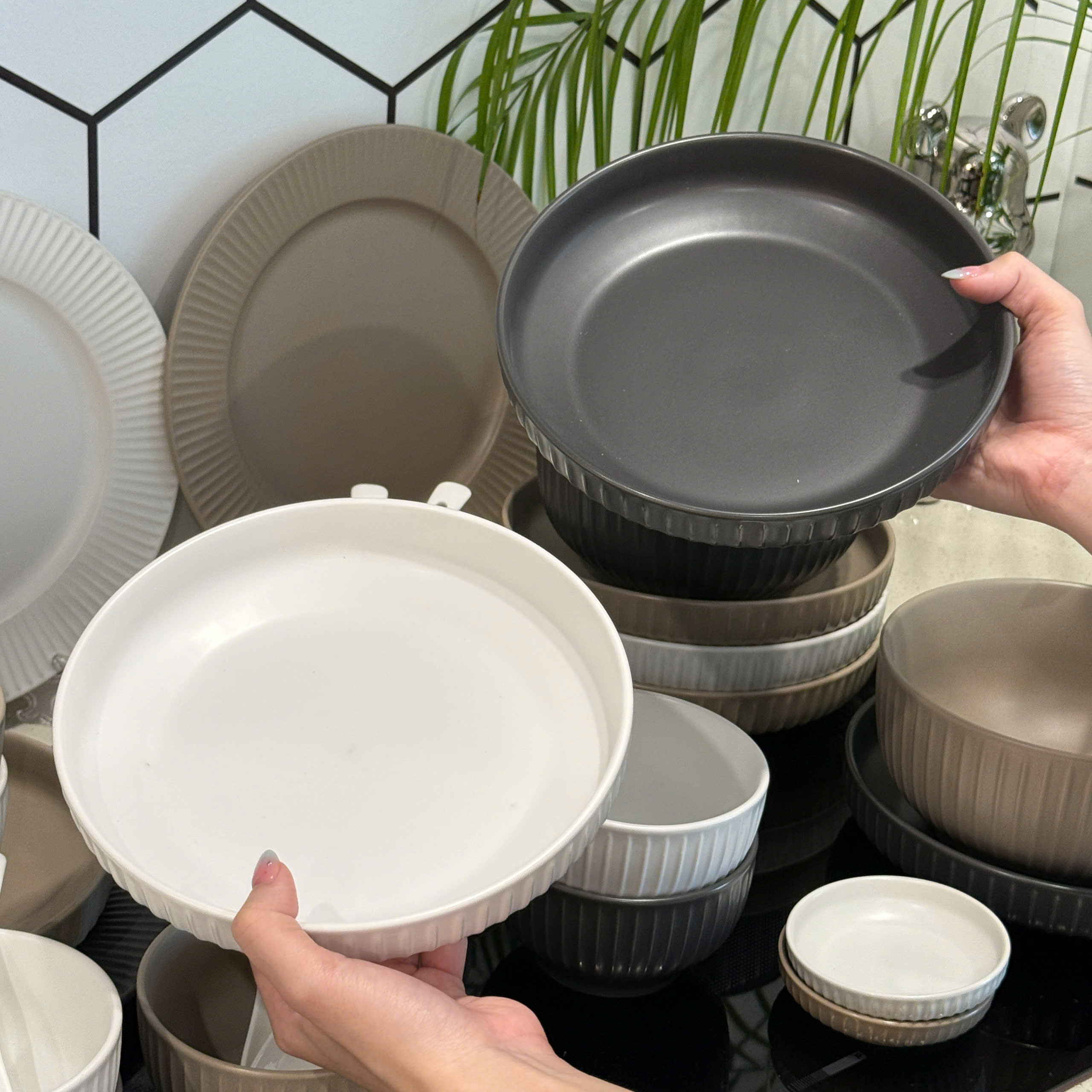 Bộ bát đĩa phong cách Bắc Âu mix màu hiện đại - TC78