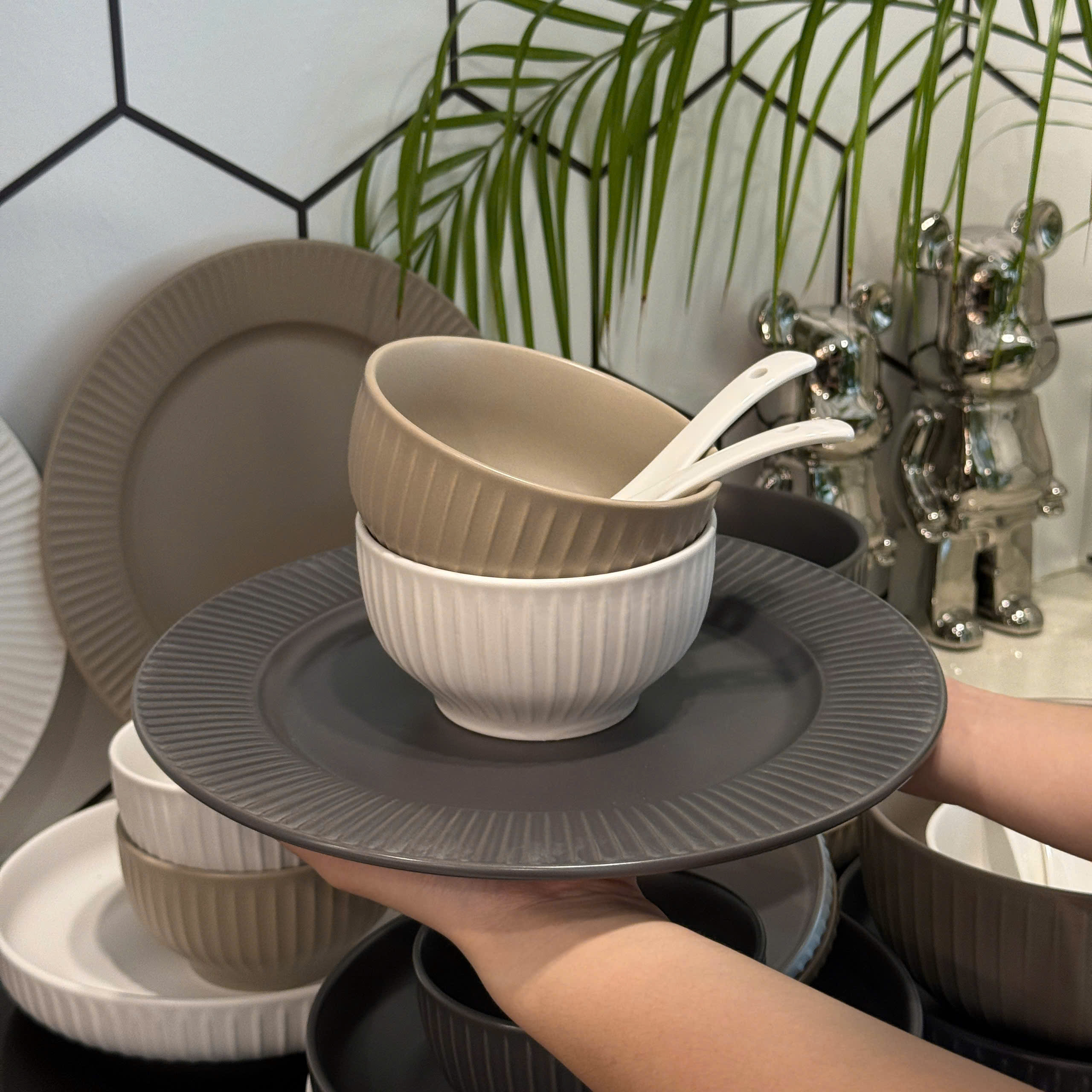 Bộ bát đĩa phong cách Bắc Âu mix màu hiện đại - TC78