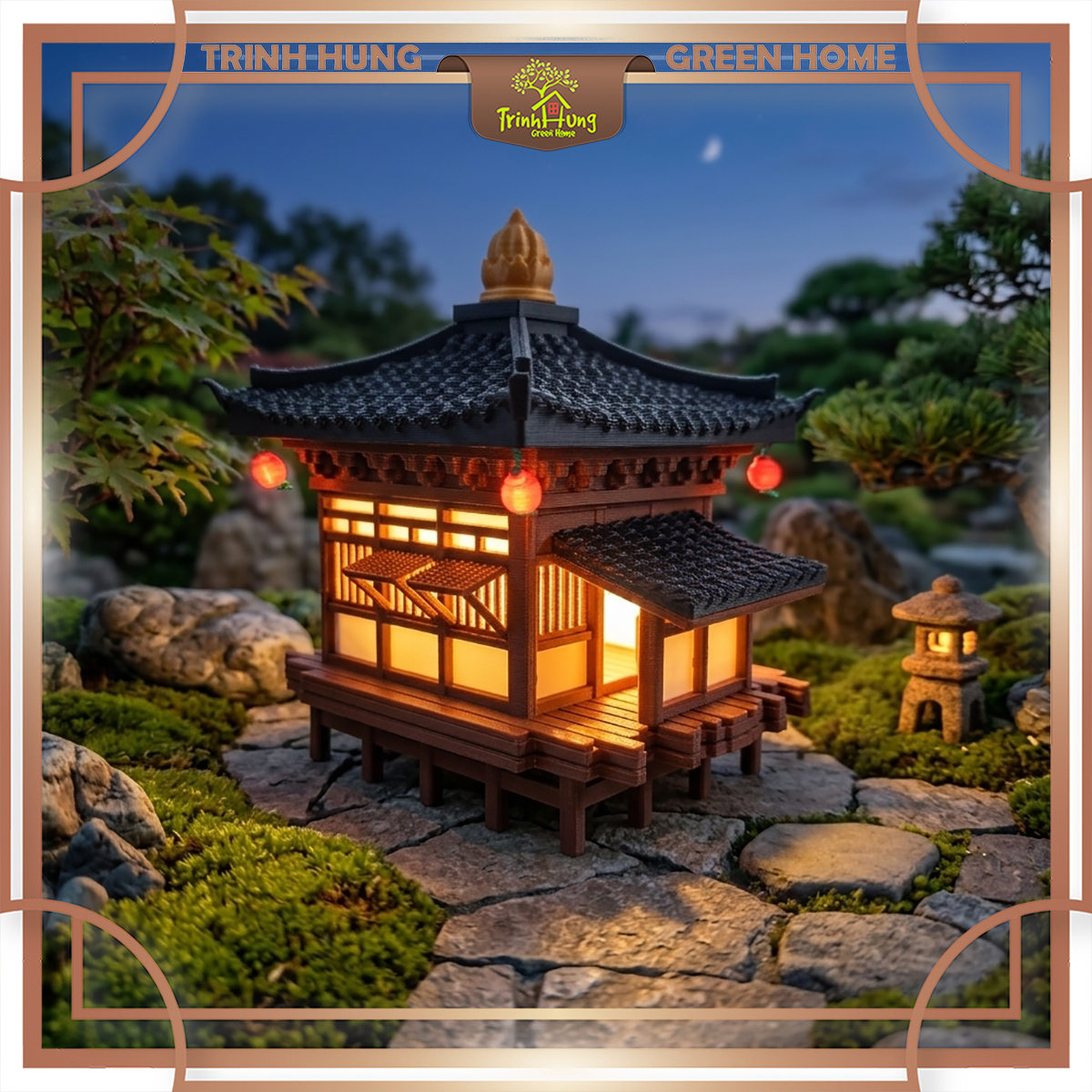 Mô hình nhà Nhật in 3D - nhà có mái hiên 1 tầng