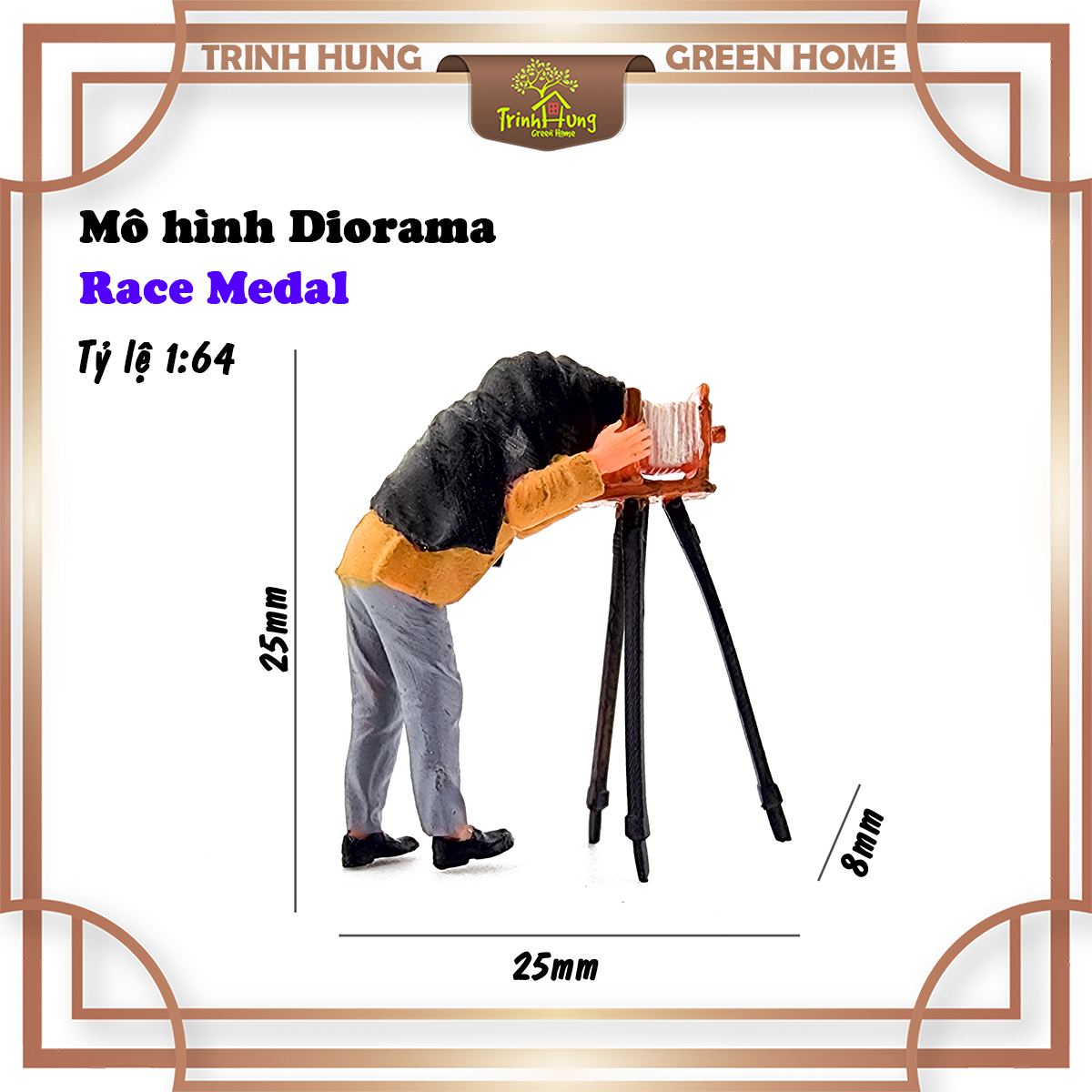 Mô hình Diorama - Race Medal 1:64 - chụp ảnh máy cổ (bản màu)